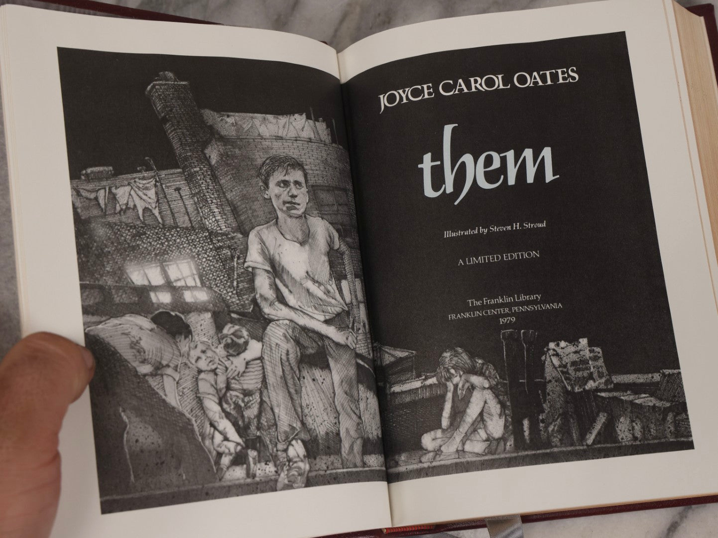 Lot 315 - "Them" Vintage Fine Binding Book Signed By author Joyce Carol Oates, Limited Edition Illustrated By Steven H. Stroud, Privately Printed, 1979