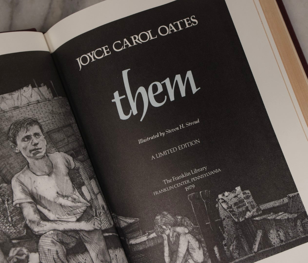 Lot 315 - "Them" Vintage Fine Binding Book Signed By author Joyce Carol Oates, Limited Edition Illustrated By Steven H. Stroud, Privately Printed, 1979