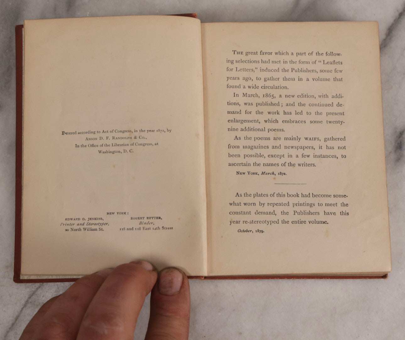 Lot 319 - "The Changed Cross And Other Religious Poems" Antique Religious Poetry Book Published By Anson D.F. Randolph & Company, New York, 1879