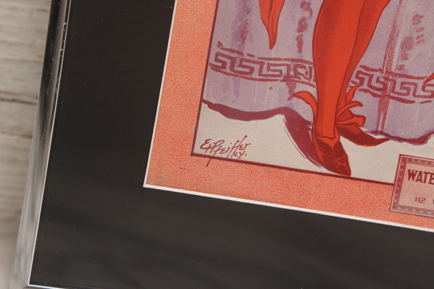 Lot 002 - Antique "At The Devil's Ball" Sheet Music By Irving Berlin With Mephisto Devil Character And Dancing Devils On Cover, Published By Waterson, Berlin, & Snyder Co., New York, New York, Cover Art By Edward H. Pfeiffer, Framed, 13-3/4" x 17-1/4"