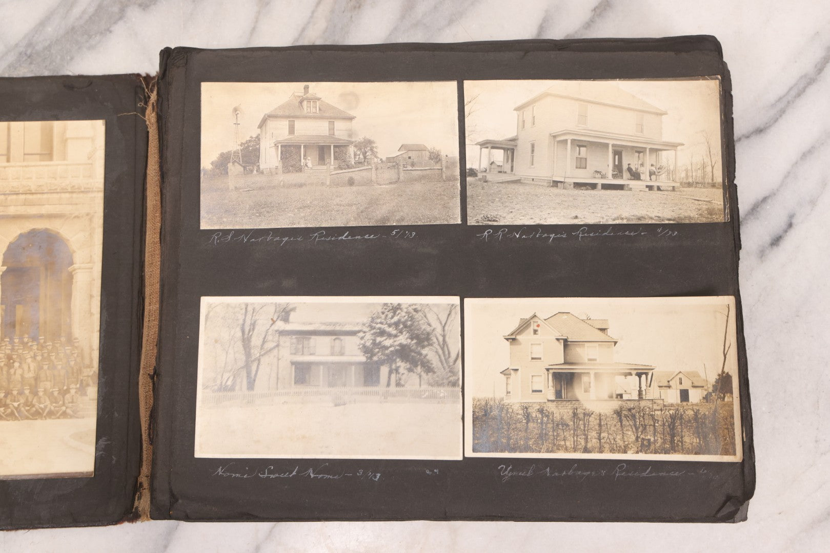 Lot 006 - Important Antique Snapshot Photo Album With 500+ Photographs Depicting American Life Leading Up To World War I, Ohio State University 1913, Great Flood Of 1913, Camp Taliaferro Flight Training, And European Service 1918