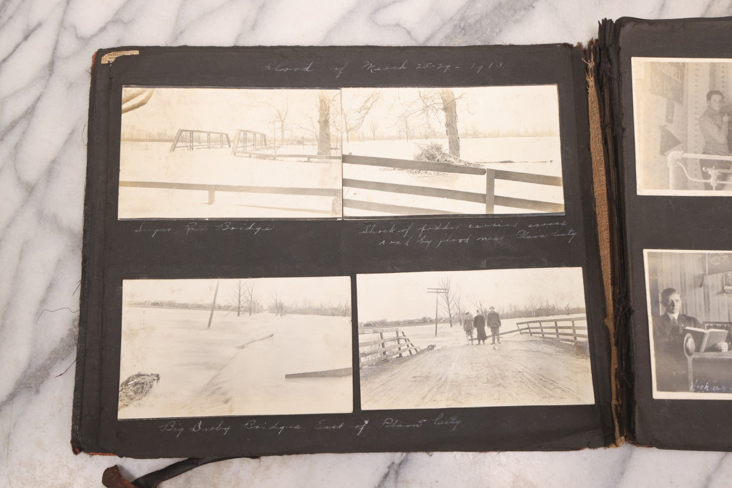 Lot 006 - Important Antique Snapshot Photo Album With 500+ Photographs Depicting American Life Leading Up To World War I, Ohio State University 1913, Great Flood Of 1913, Camp Taliaferro Flight Training, And European Service 1918