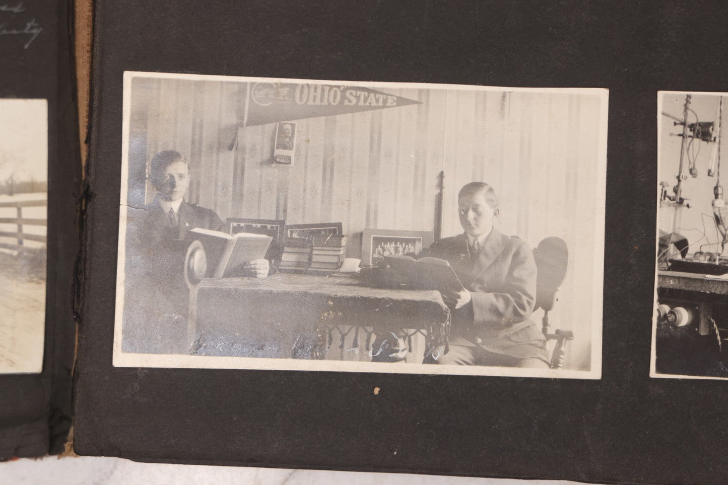 Lot 006 - Important Antique Snapshot Photo Album With 500+ Photographs Depicting American Life Leading Up To World War I, Ohio State University 1913, Great Flood Of 1913, Camp Taliaferro Flight Training, And European Service 1918