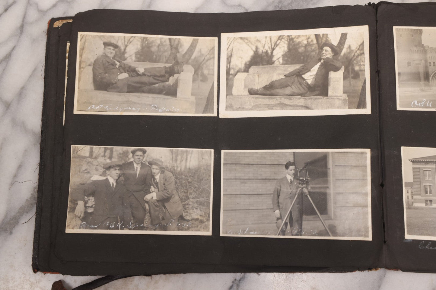 Lot 006 - Important Antique Snapshot Photo Album With 500+ Photographs Depicting American Life Leading Up To World War I, Ohio State University 1913, Great Flood Of 1913, Camp Taliaferro Flight Training, And European Service 1918