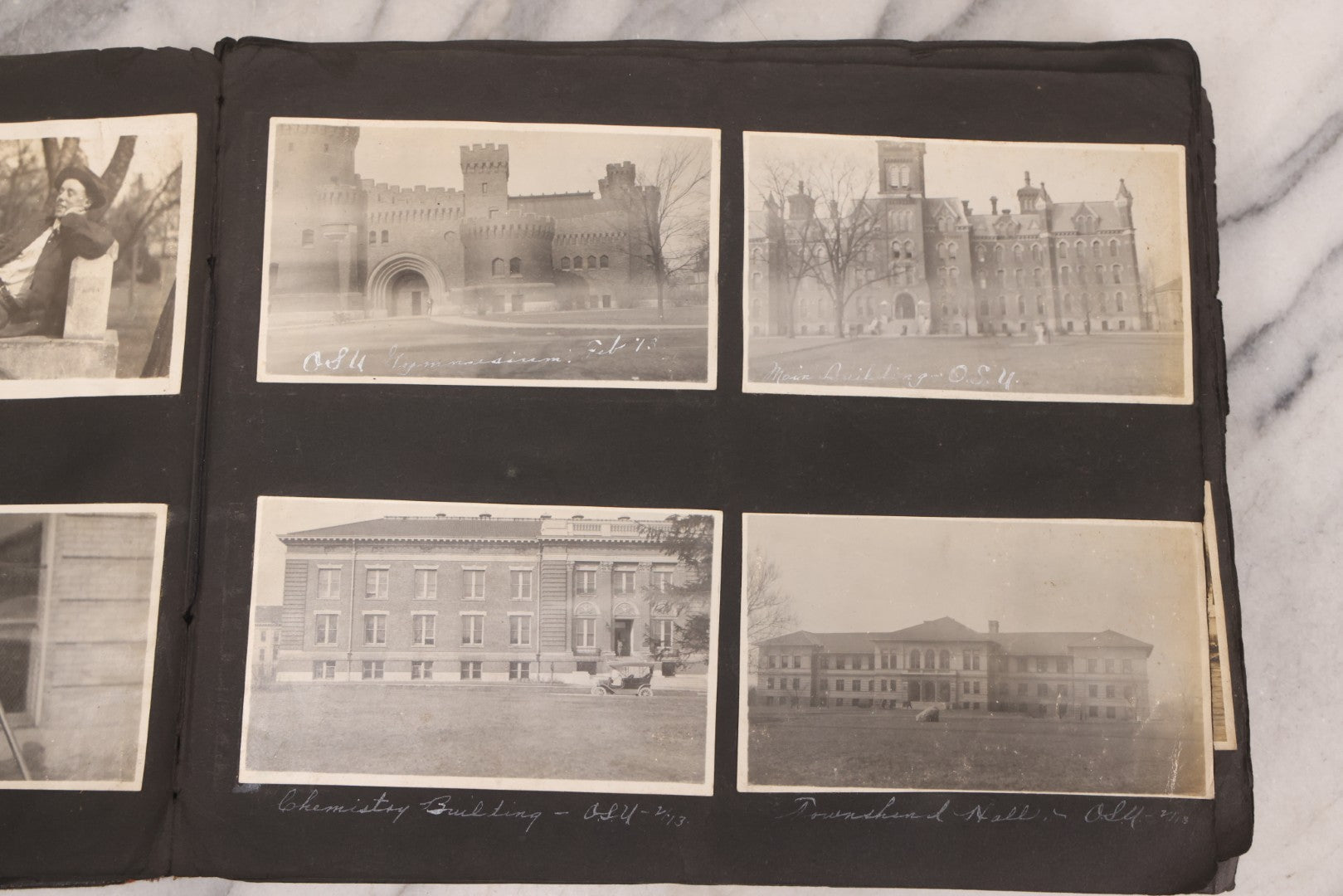 Lot 006 - Important Antique Snapshot Photo Album With 500+ Photographs Depicting American Life Leading Up To World War I, Ohio State University 1913, Great Flood Of 1913, Camp Taliaferro Flight Training, And European Service 1918