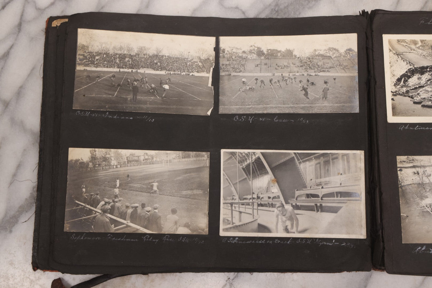 Lot 006 - Important Antique Snapshot Photo Album With 500+ Photographs Depicting American Life Leading Up To World War I, Ohio State University 1913, Great Flood Of 1913, Camp Taliaferro Flight Training, And European Service 1918