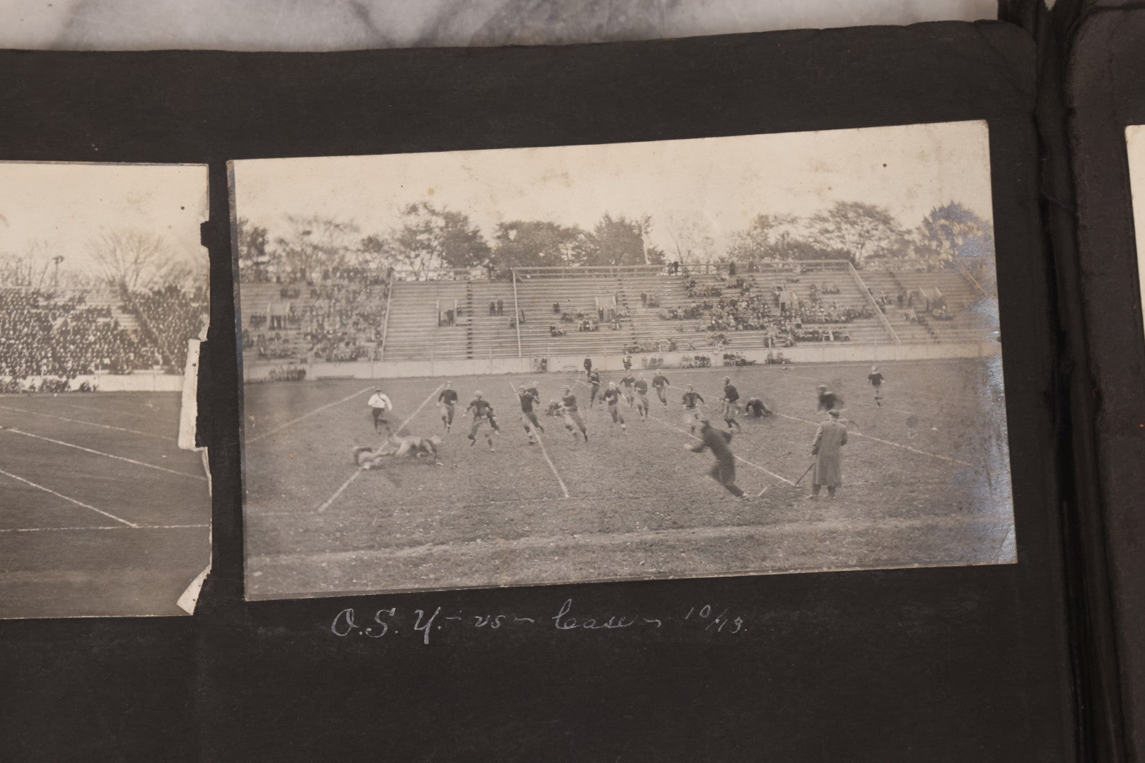 Lot 006 - Important Antique Snapshot Photo Album With 500+ Photographs Depicting American Life Leading Up To World War I, Ohio State University 1913, Great Flood Of 1913, Camp Taliaferro Flight Training, And European Service 1918
