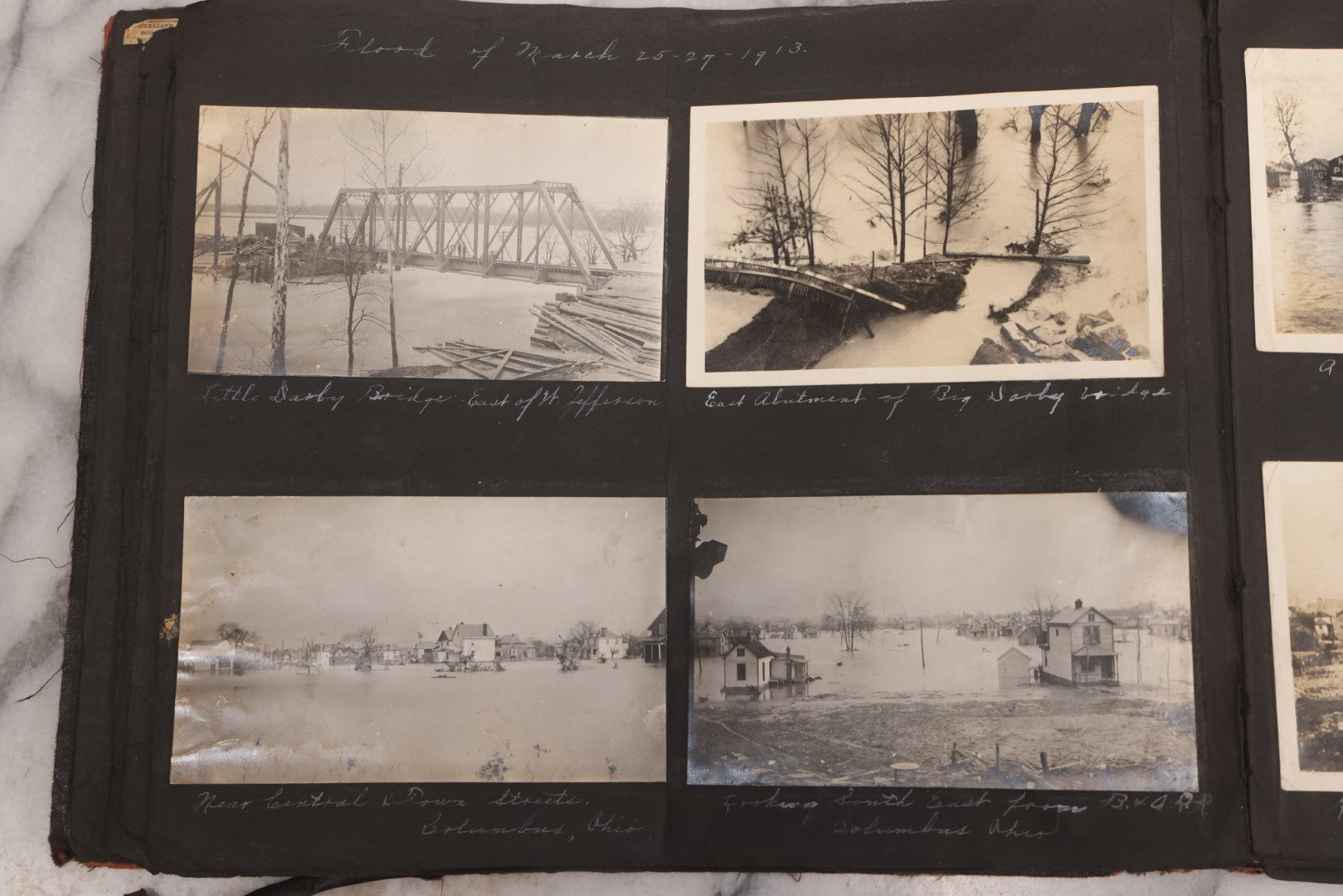 Lot 006 - Important Antique Snapshot Photo Album With 500+ Photographs Depicting American Life Leading Up To World War I, Ohio State University 1913, Great Flood Of 1913, Camp Taliaferro Flight Training, And European Service 1918