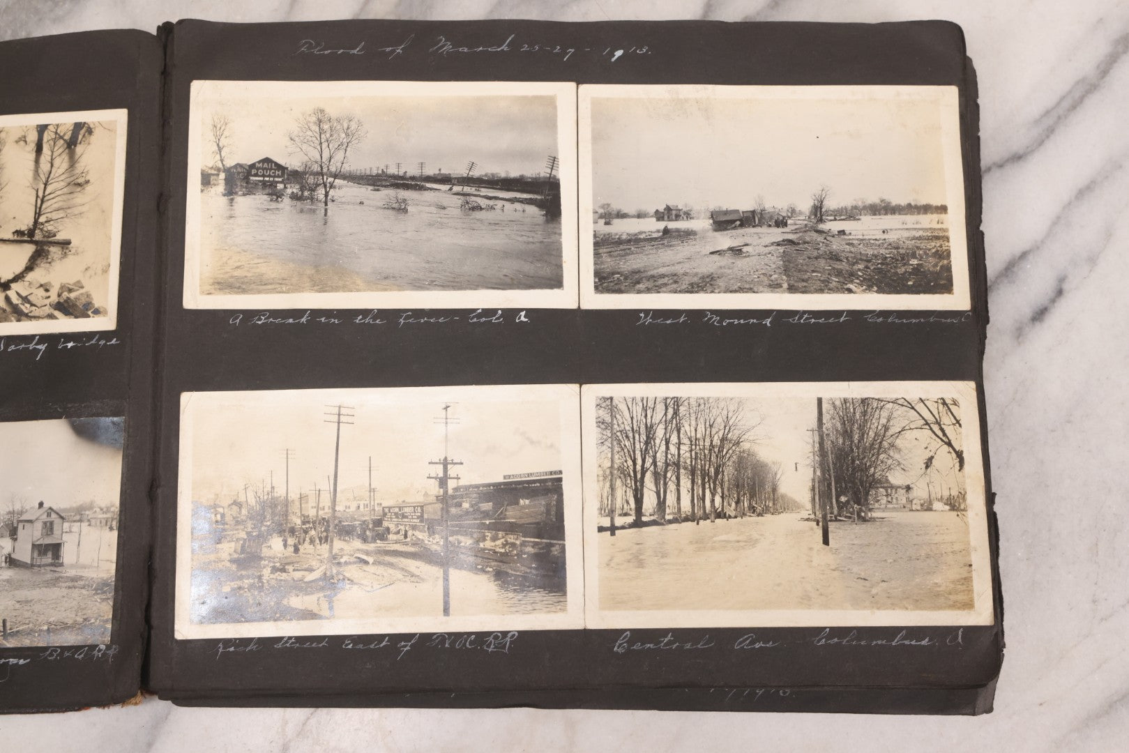Lot 006 - Important Antique Snapshot Photo Album With 500+ Photographs Depicting American Life Leading Up To World War I, Ohio State University 1913, Great Flood Of 1913, Camp Taliaferro Flight Training, And European Service 1918