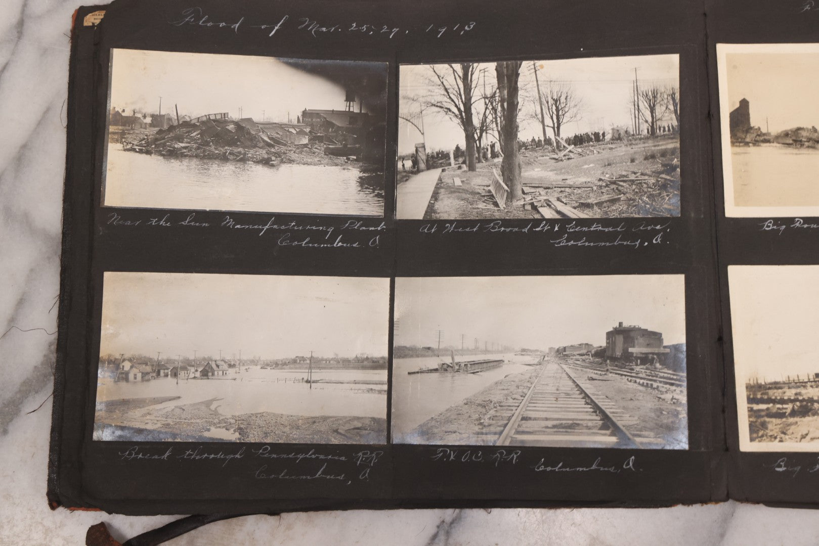 Lot 006 - Important Antique Snapshot Photo Album With 500+ Photographs Depicting American Life Leading Up To World War I, Ohio State University 1913, Great Flood Of 1913, Camp Taliaferro Flight Training, And European Service 1918