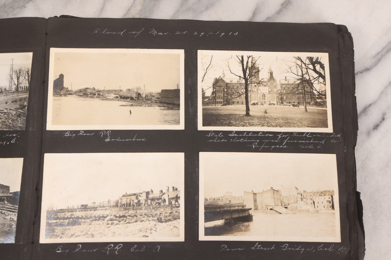 Lot 006 - Important Antique Snapshot Photo Album With 500+ Photographs Depicting American Life Leading Up To World War I, Ohio State University 1913, Great Flood Of 1913, Camp Taliaferro Flight Training, And European Service 1918