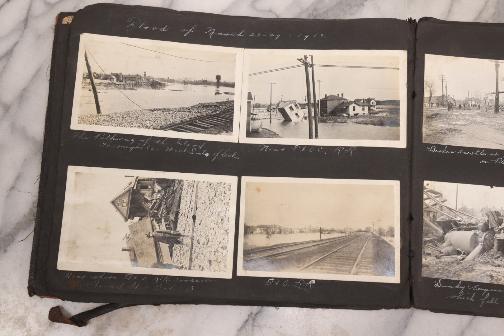 Lot 006 - Important Antique Snapshot Photo Album With 500+ Photographs Depicting American Life Leading Up To World War I, Ohio State University 1913, Great Flood Of 1913, Camp Taliaferro Flight Training, And European Service 1918