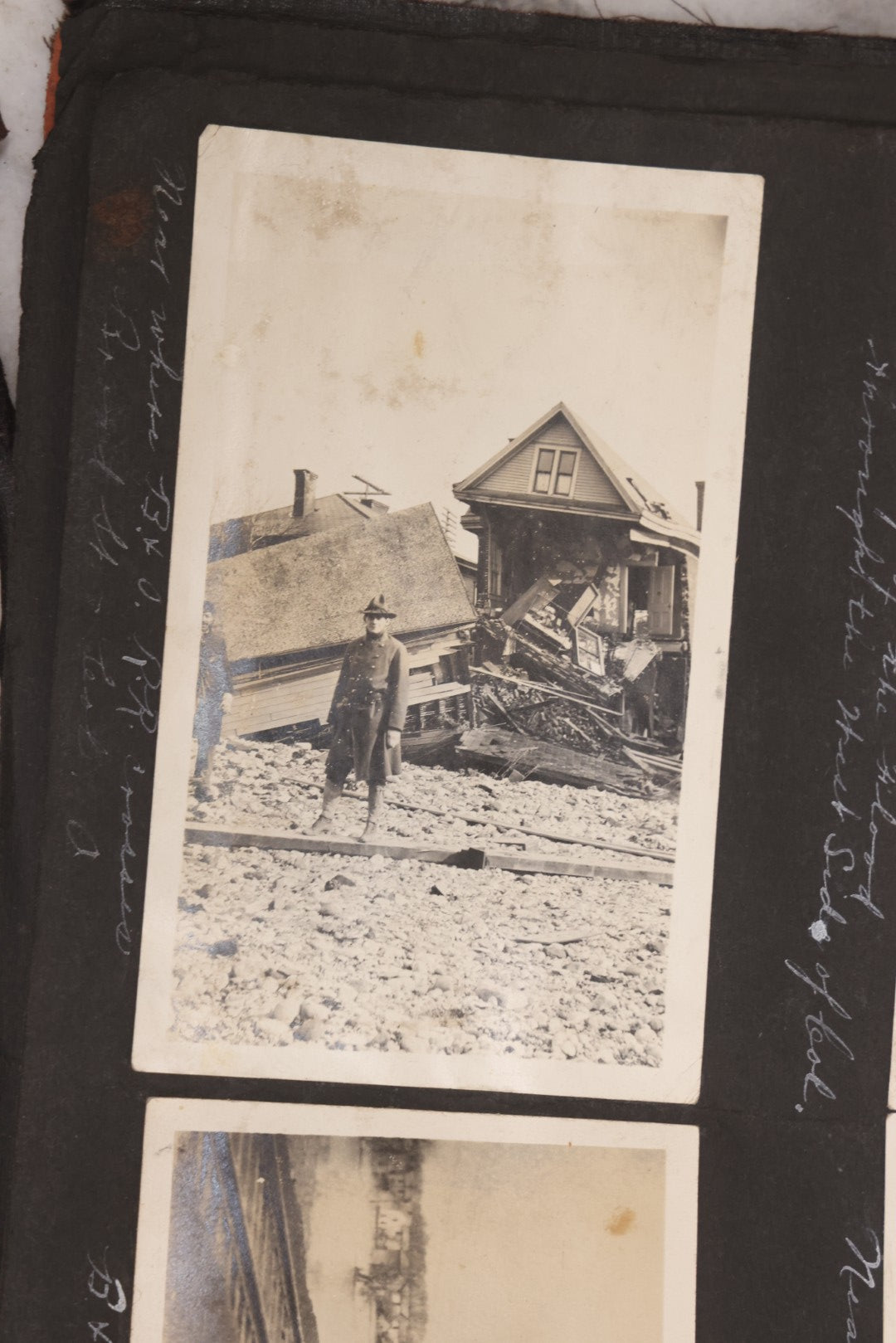 Lot 006 - Important Antique Snapshot Photo Album With 500+ Photographs Depicting American Life Leading Up To World War I, Ohio State University 1913, Great Flood Of 1913, Camp Taliaferro Flight Training, And European Service 1918