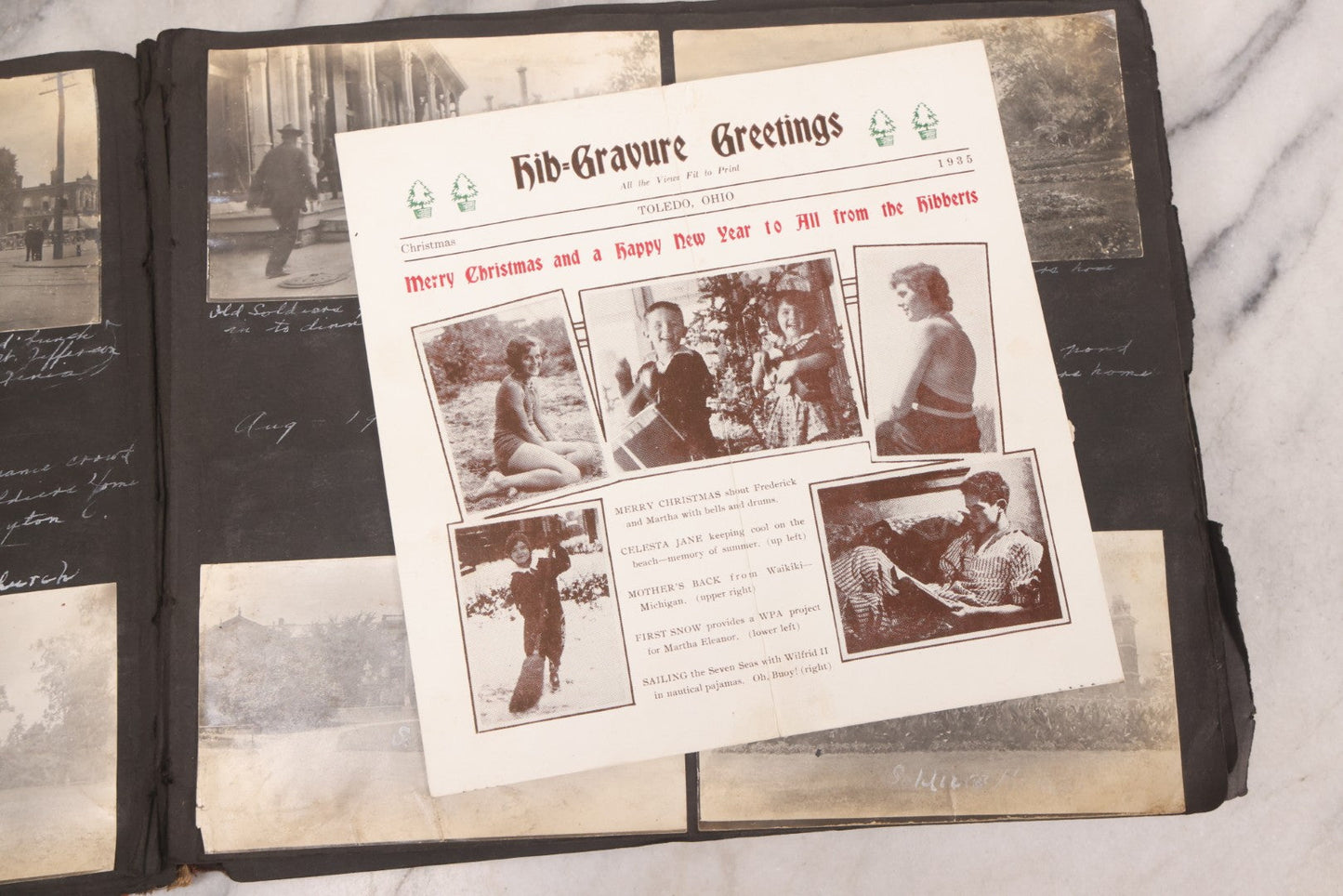 Lot 006 - Important Antique Snapshot Photo Album With 500+ Photographs Depicting American Life Leading Up To World War I, Ohio State University 1913, Great Flood Of 1913, Camp Taliaferro Flight Training, And European Service 1918