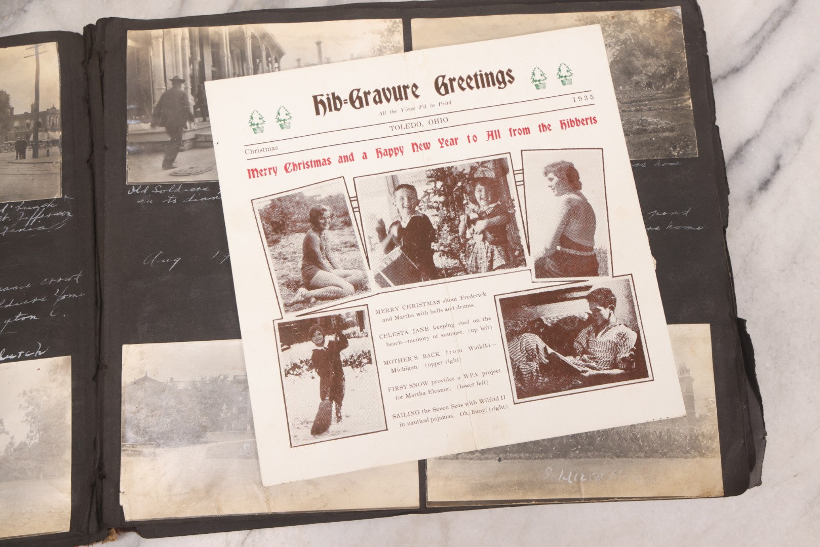 Lot 006 - Important Antique Snapshot Photo Album With 500+ Photographs Depicting American Life Leading Up To World War I, Ohio State University 1913, Great Flood Of 1913, Camp Taliaferro Flight Training, And European Service 1918