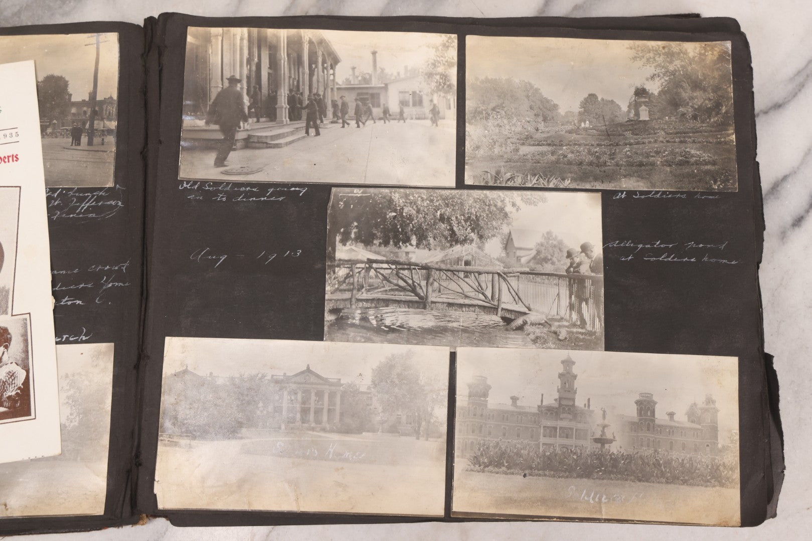 Lot 006 - Important Antique Snapshot Photo Album With 500+ Photographs Depicting American Life Leading Up To World War I, Ohio State University 1913, Great Flood Of 1913, Camp Taliaferro Flight Training, And European Service 1918