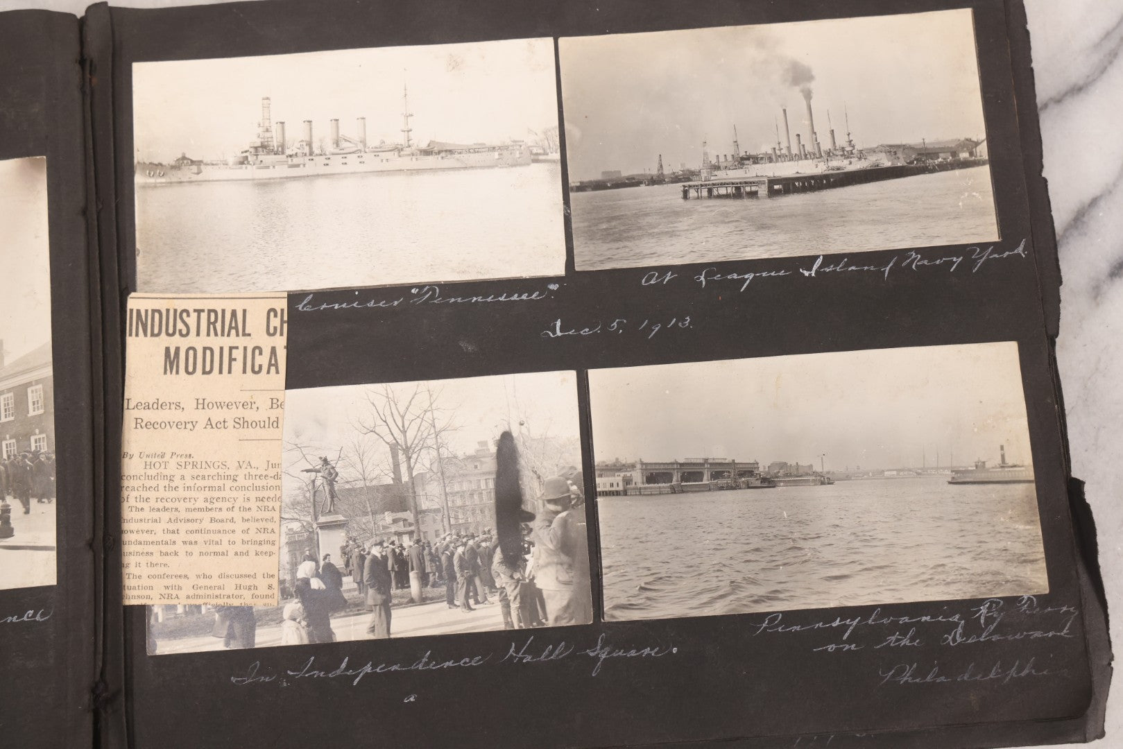 Lot 006 - Important Antique Snapshot Photo Album With 500+ Photographs Depicting American Life Leading Up To World War I, Ohio State University 1913, Great Flood Of 1913, Camp Taliaferro Flight Training, And European Service 1918