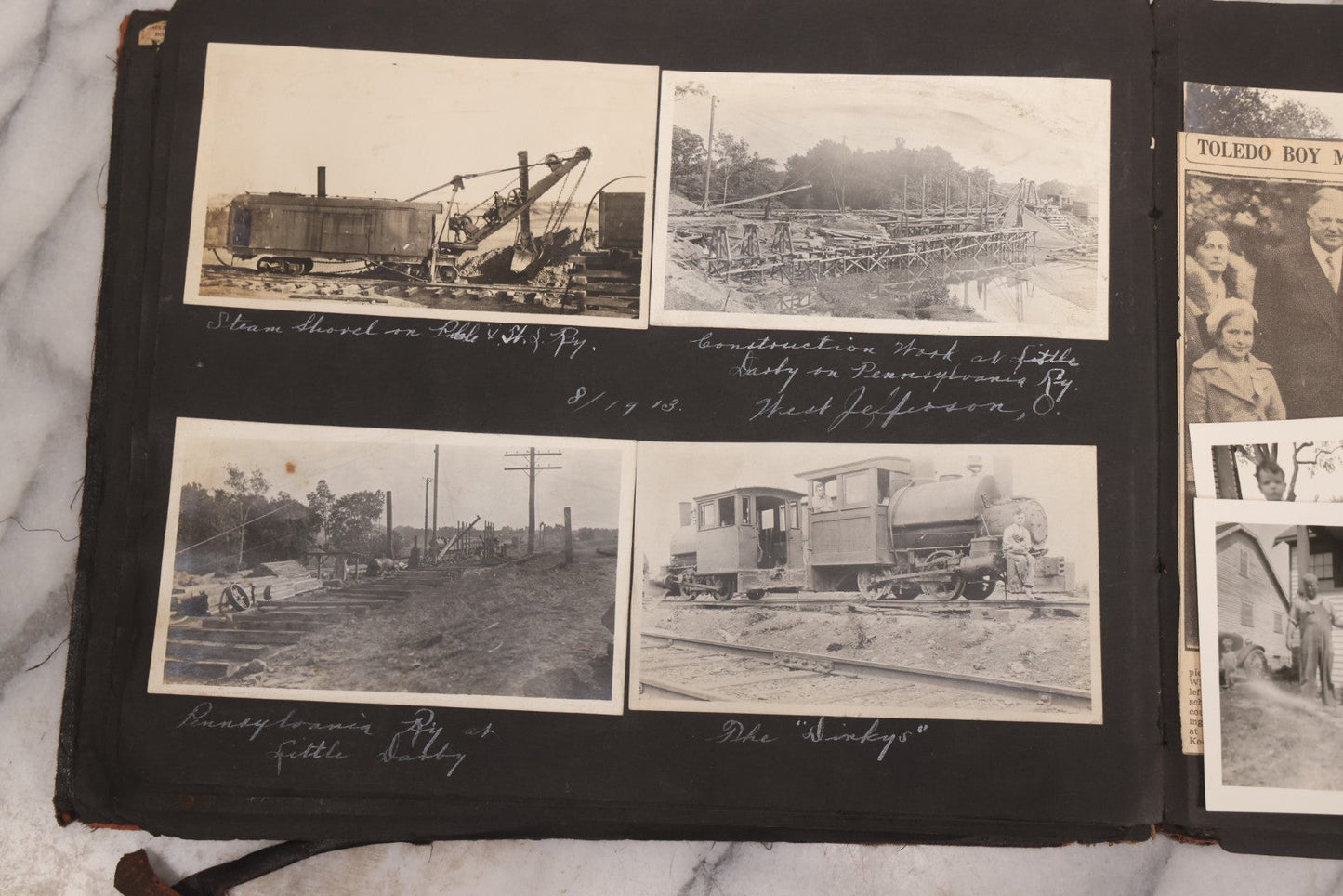 Lot 006 - Important Antique Snapshot Photo Album With 500+ Photographs Depicting American Life Leading Up To World War I, Ohio State University 1913, Great Flood Of 1913, Camp Taliaferro Flight Training, And European Service 1918