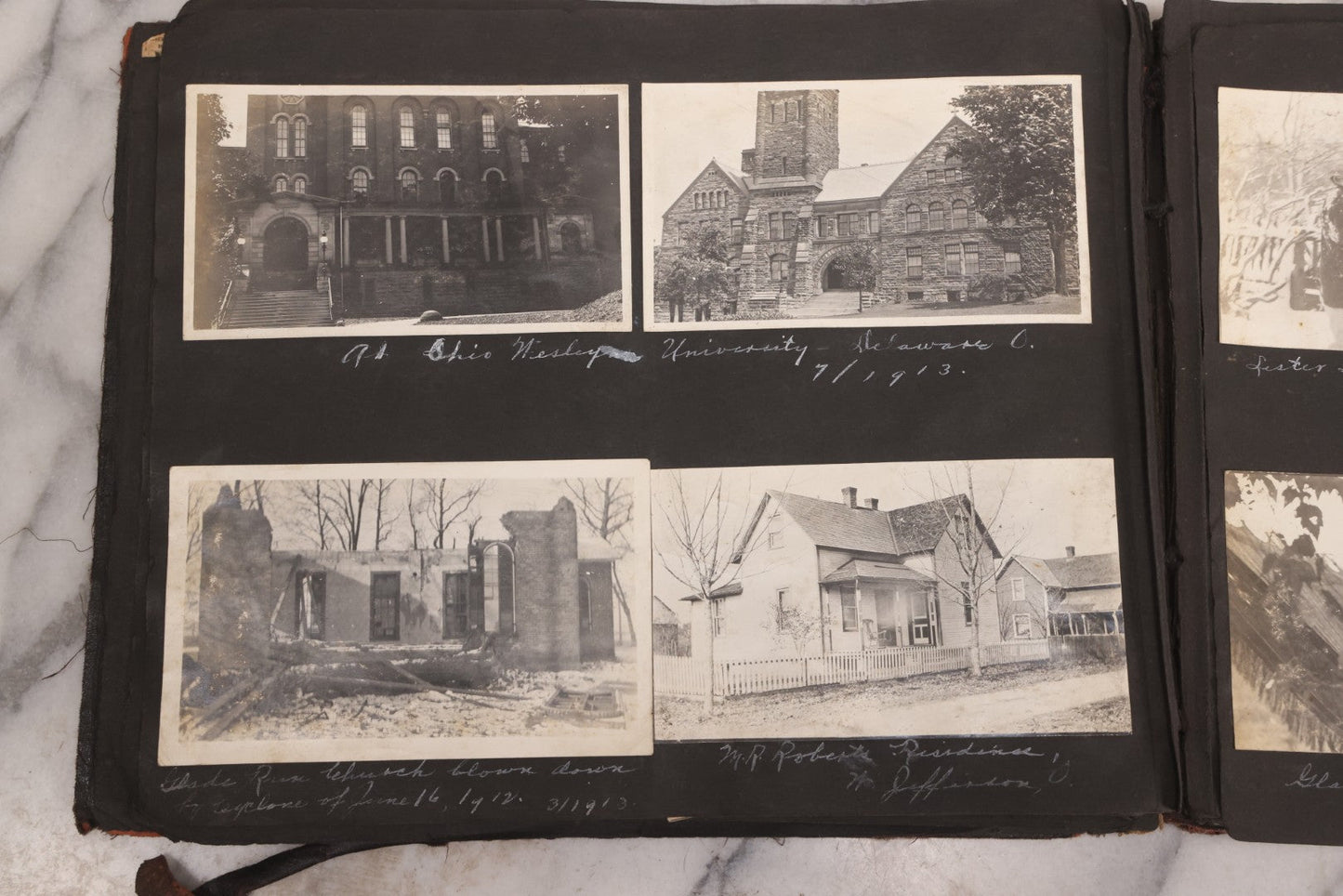 Lot 006 - Important Antique Snapshot Photo Album With 500+ Photographs Depicting American Life Leading Up To World War I, Ohio State University 1913, Great Flood Of 1913, Camp Taliaferro Flight Training, And European Service 1918