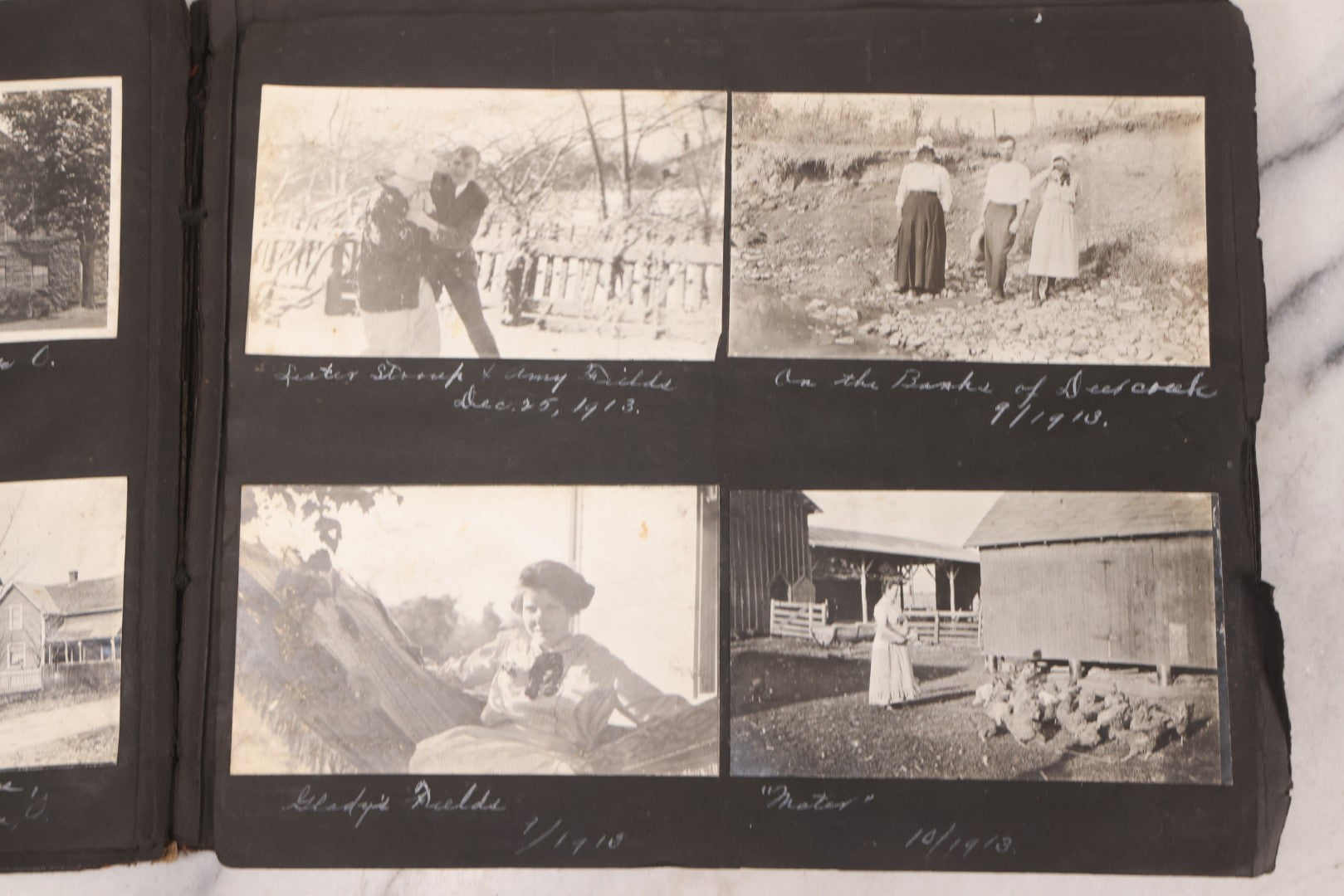 Lot 006 - Important Antique Snapshot Photo Album With 500+ Photographs Depicting American Life Leading Up To World War I, Ohio State University 1913, Great Flood Of 1913, Camp Taliaferro Flight Training, And European Service 1918