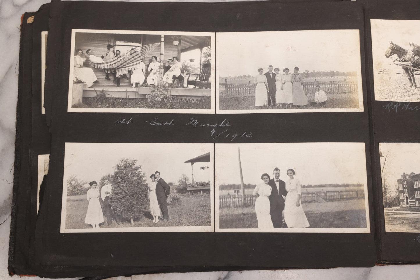 Lot 006 - Important Antique Snapshot Photo Album With 500+ Photographs Depicting American Life Leading Up To World War I, Ohio State University 1913, Great Flood Of 1913, Camp Taliaferro Flight Training, And European Service 1918