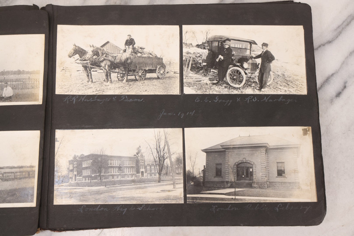Lot 006 - Important Antique Snapshot Photo Album With 500+ Photographs Depicting American Life Leading Up To World War I, Ohio State University 1913, Great Flood Of 1913, Camp Taliaferro Flight Training, And European Service 1918