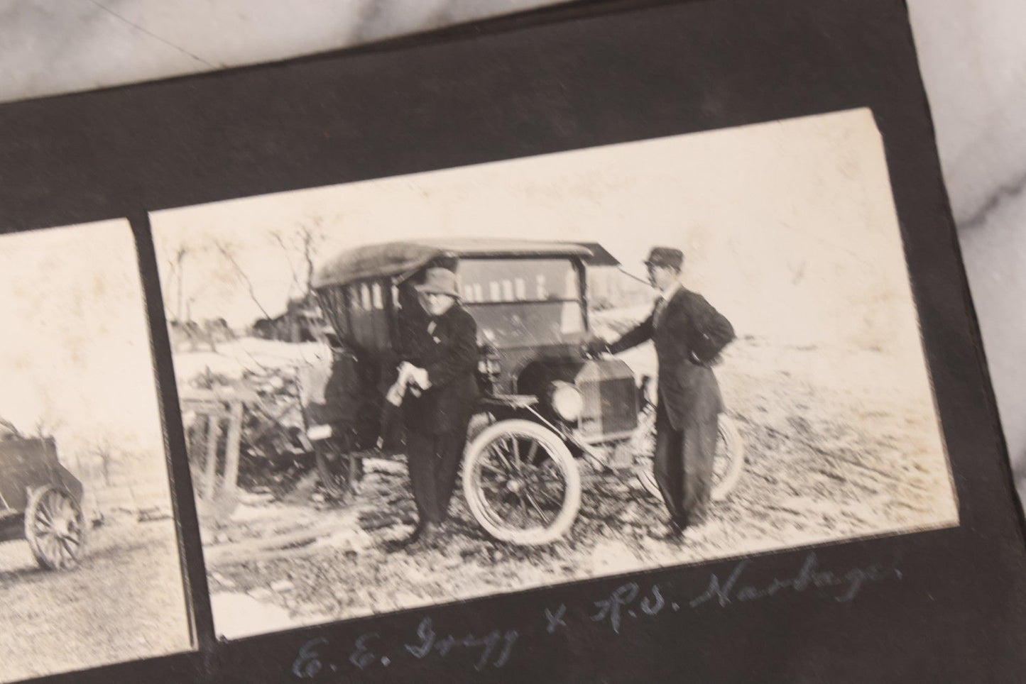 Lot 006 - Important Antique Snapshot Photo Album With 500+ Photographs Depicting American Life Leading Up To World War I, Ohio State University 1913, Great Flood Of 1913, Camp Taliaferro Flight Training, And European Service 1918
