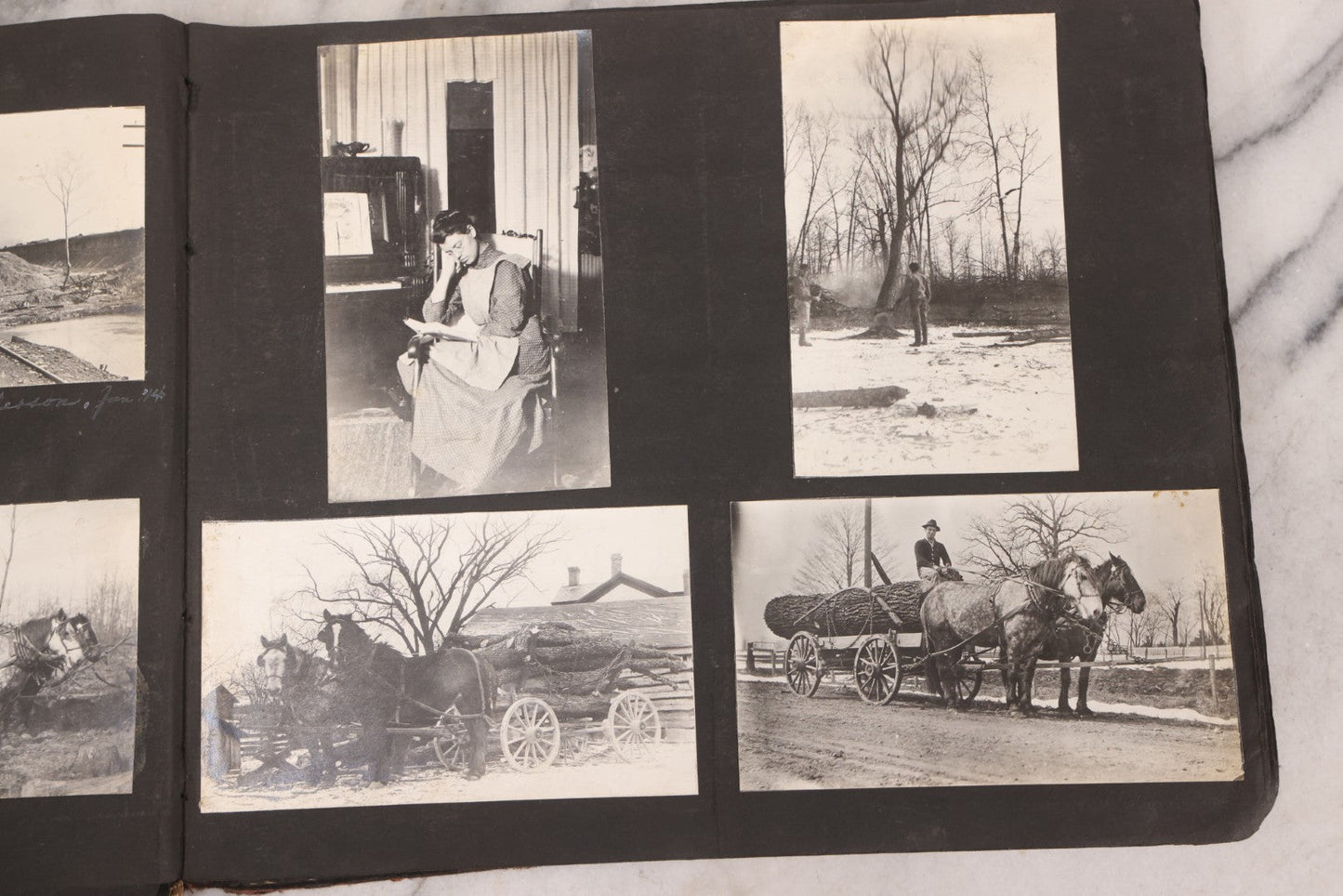 Lot 006 - Important Antique Snapshot Photo Album With 500+ Photographs Depicting American Life Leading Up To World War I, Ohio State University 1913, Great Flood Of 1913, Camp Taliaferro Flight Training, And European Service 1918