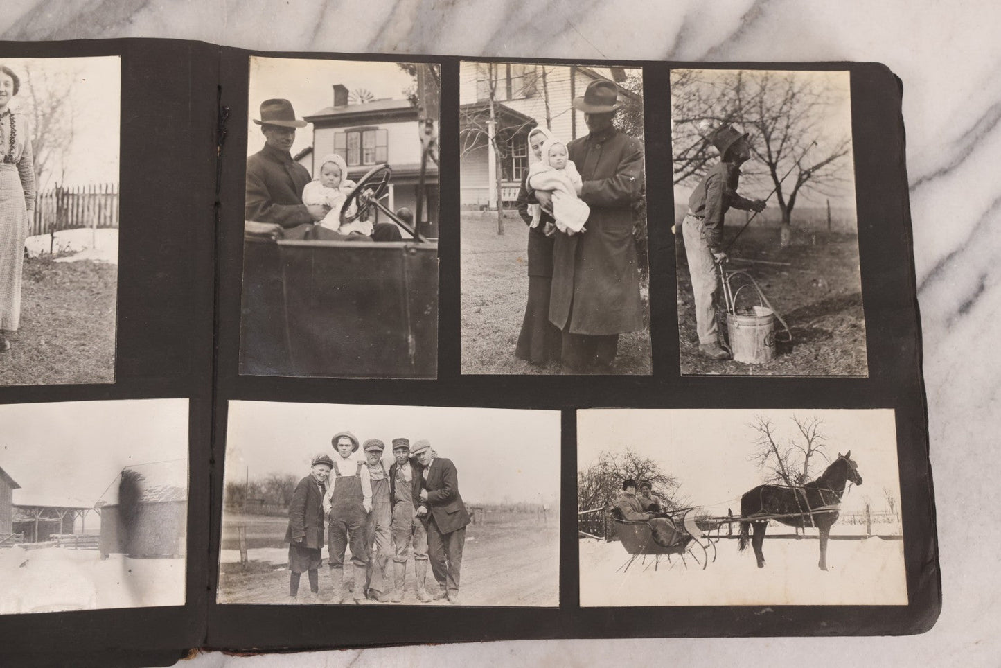 Lot 006 - Important Antique Snapshot Photo Album With 500+ Photographs Depicting American Life Leading Up To World War I, Ohio State University 1913, Great Flood Of 1913, Camp Taliaferro Flight Training, And European Service 1918