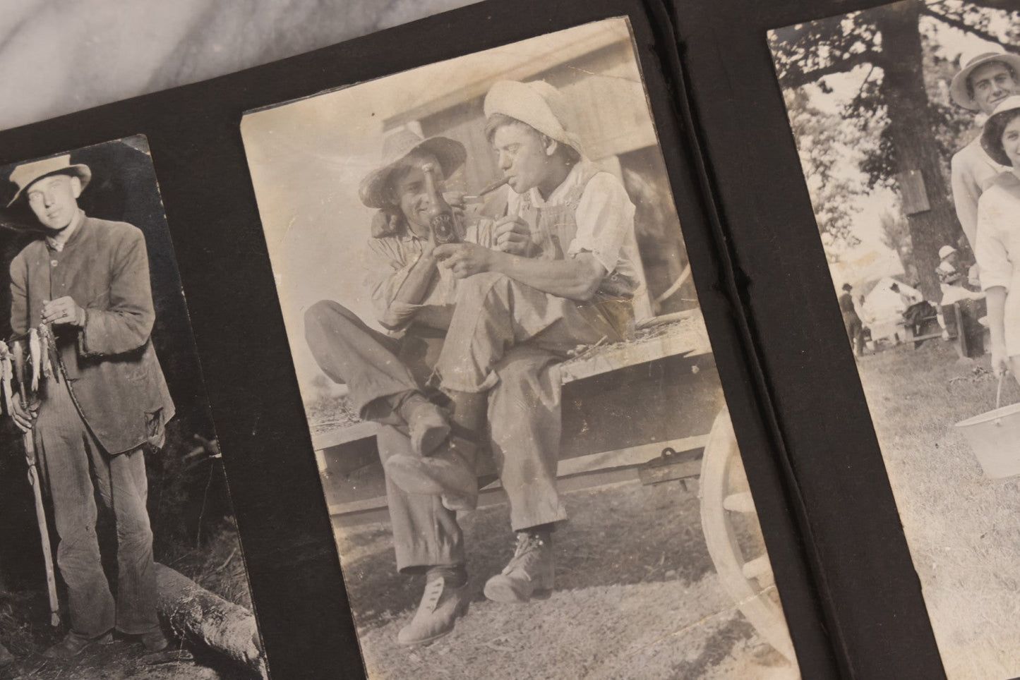 Lot 006 - Important Antique Snapshot Photo Album With 500+ Photographs Depicting American Life Leading Up To World War I, Ohio State University 1913, Great Flood Of 1913, Camp Taliaferro Flight Training, And European Service 1918