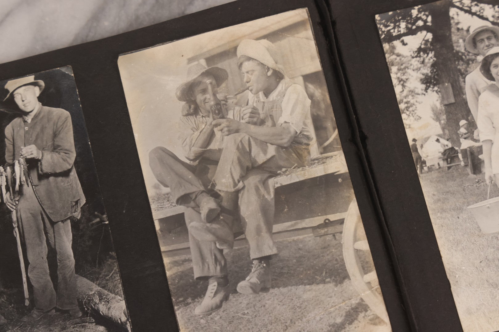 Lot 006 - Important Antique Snapshot Photo Album With 500+ Photographs Depicting American Life Leading Up To World War I, Ohio State University 1913, Great Flood Of 1913, Camp Taliaferro Flight Training, And European Service 1918