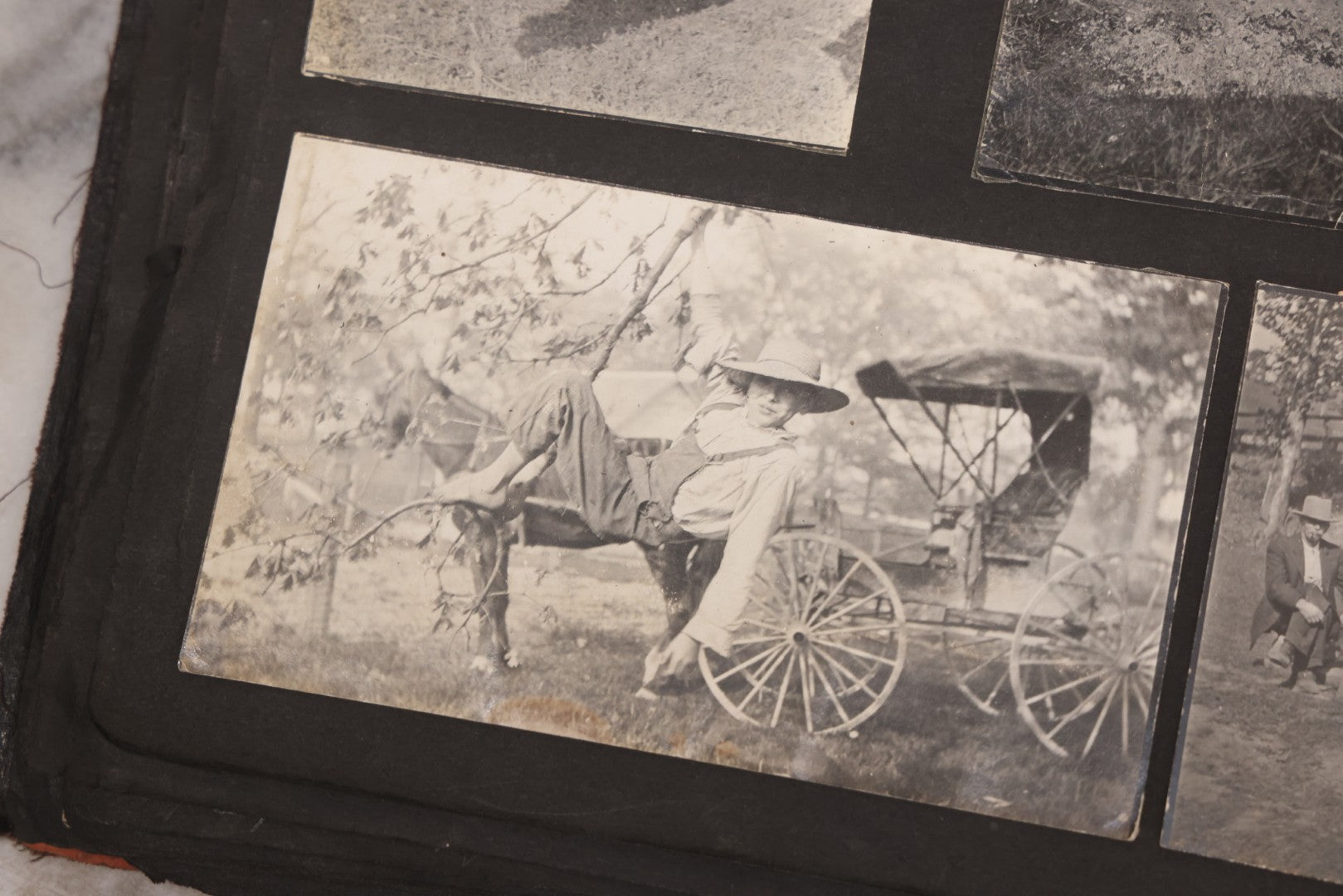 Lot 006 - Important Antique Snapshot Photo Album With 500+ Photographs Depicting American Life Leading Up To World War I, Ohio State University 1913, Great Flood Of 1913, Camp Taliaferro Flight Training, And European Service 1918