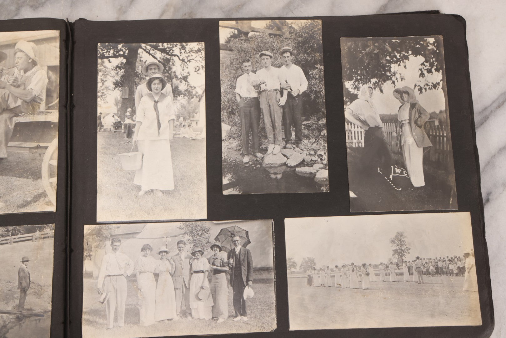 Lot 006 - Important Antique Snapshot Photo Album With 500+ Photographs Depicting American Life Leading Up To World War I, Ohio State University 1913, Great Flood Of 1913, Camp Taliaferro Flight Training, And European Service 1918