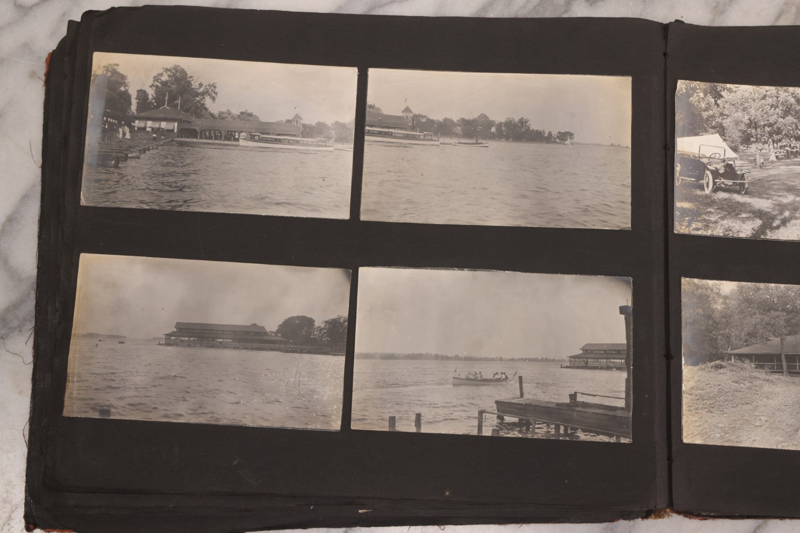 Lot 006 - Important Antique Snapshot Photo Album With 500+ Photographs Depicting American Life Leading Up To World War I, Ohio State University 1913, Great Flood Of 1913, Camp Taliaferro Flight Training, And European Service 1918