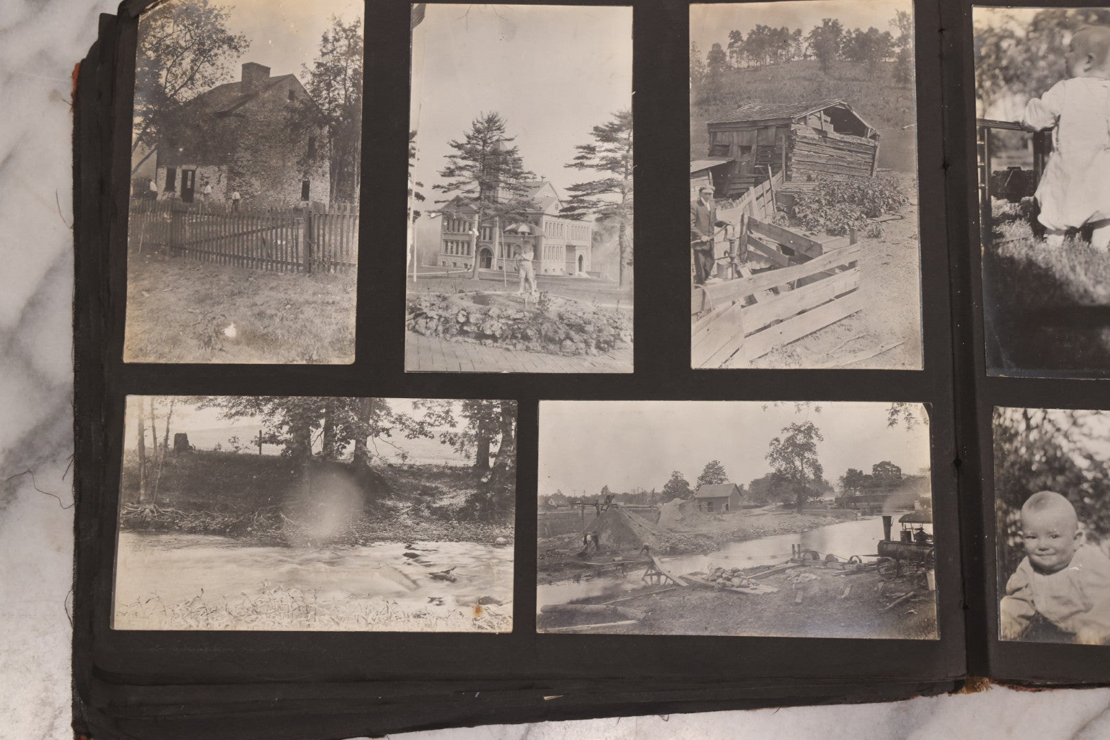 Lot 006 - Important Antique Snapshot Photo Album With 500+ Photographs Depicting American Life Leading Up To World War I, Ohio State University 1913, Great Flood Of 1913, Camp Taliaferro Flight Training, And European Service 1918