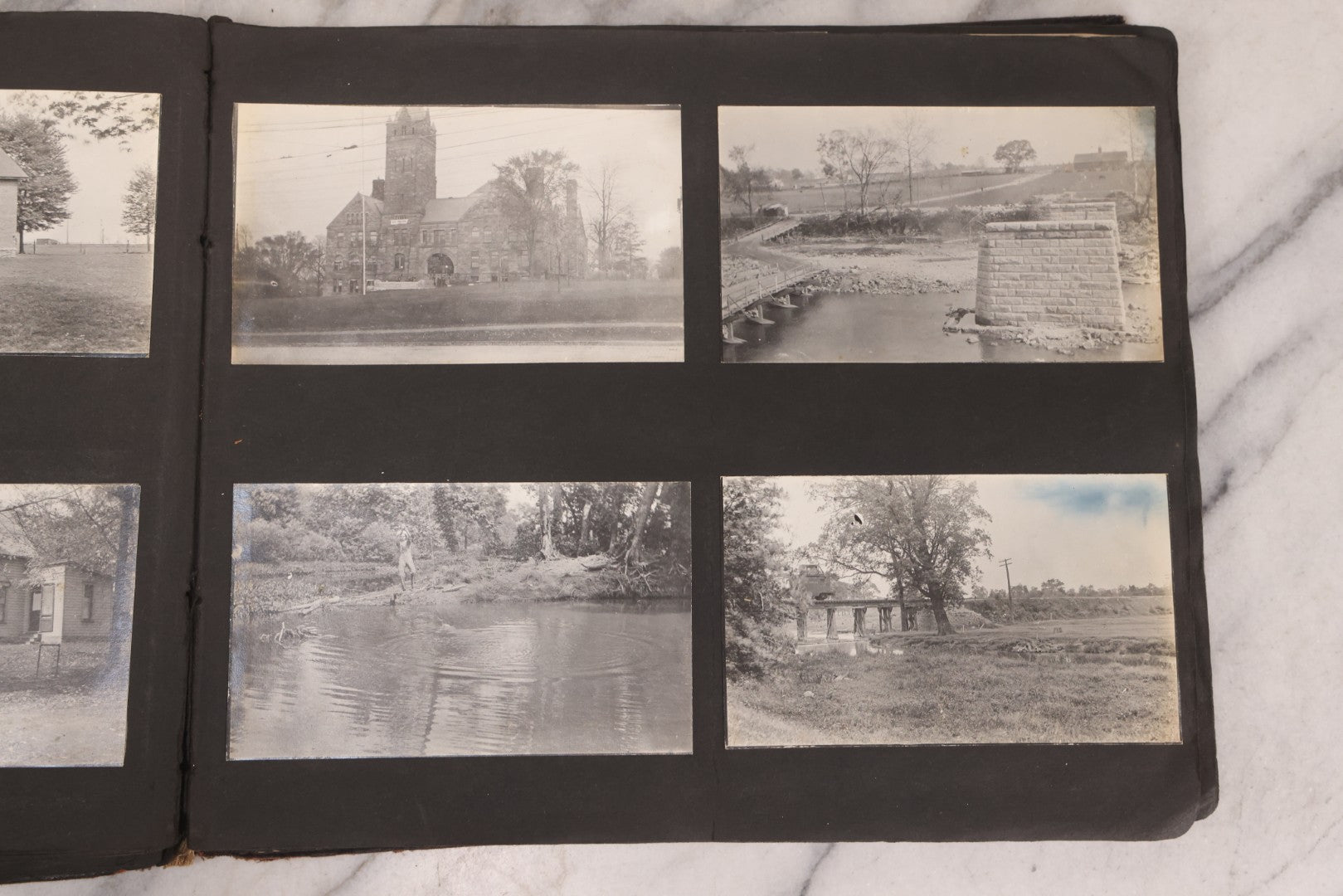 Lot 006 - Important Antique Snapshot Photo Album With 500+ Photographs Depicting American Life Leading Up To World War I, Ohio State University 1913, Great Flood Of 1913, Camp Taliaferro Flight Training, And European Service 1918
