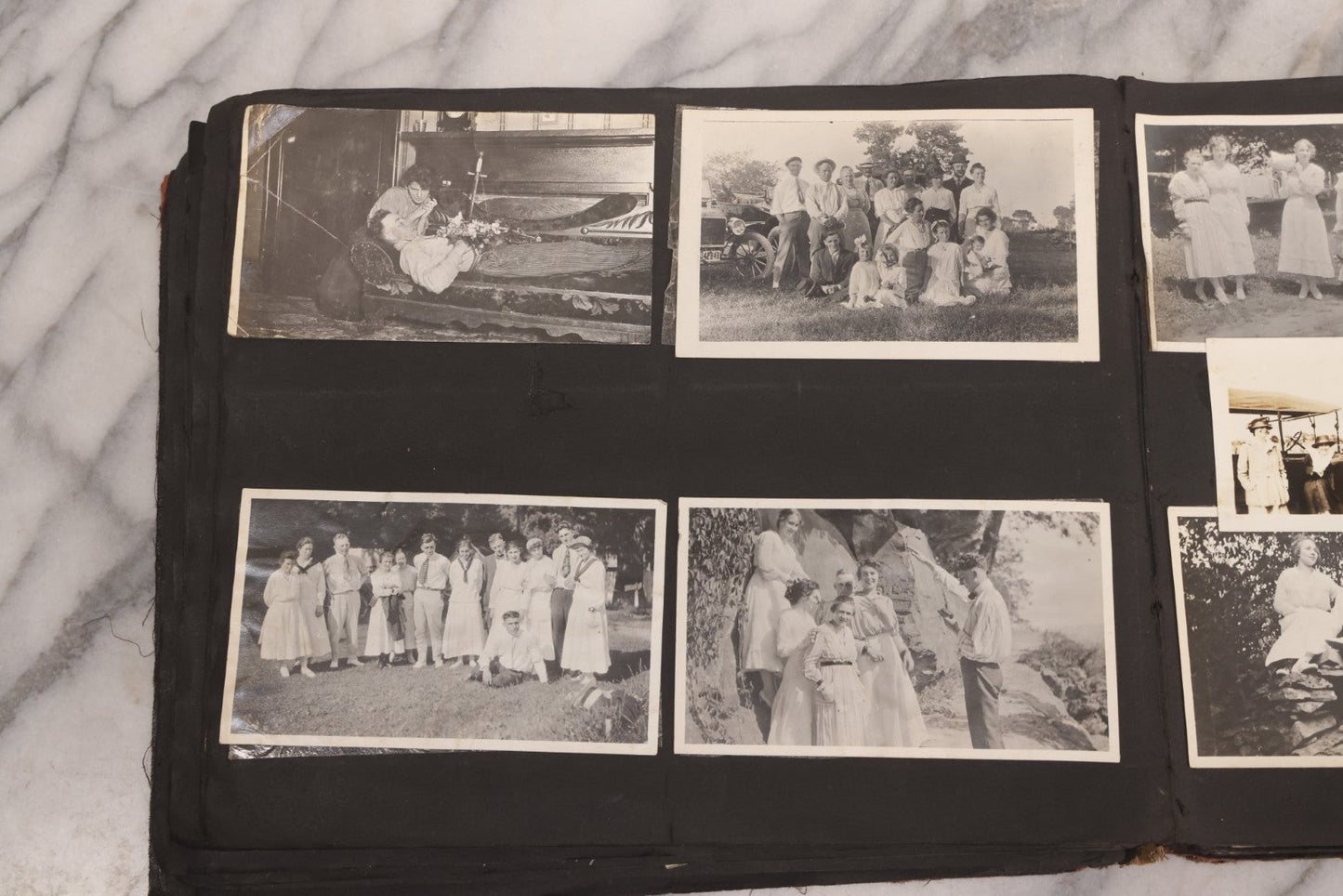 Lot 006 - Important Antique Snapshot Photo Album With 500+ Photographs Depicting American Life Leading Up To World War I, Ohio State University 1913, Great Flood Of 1913, Camp Taliaferro Flight Training, And European Service 1918