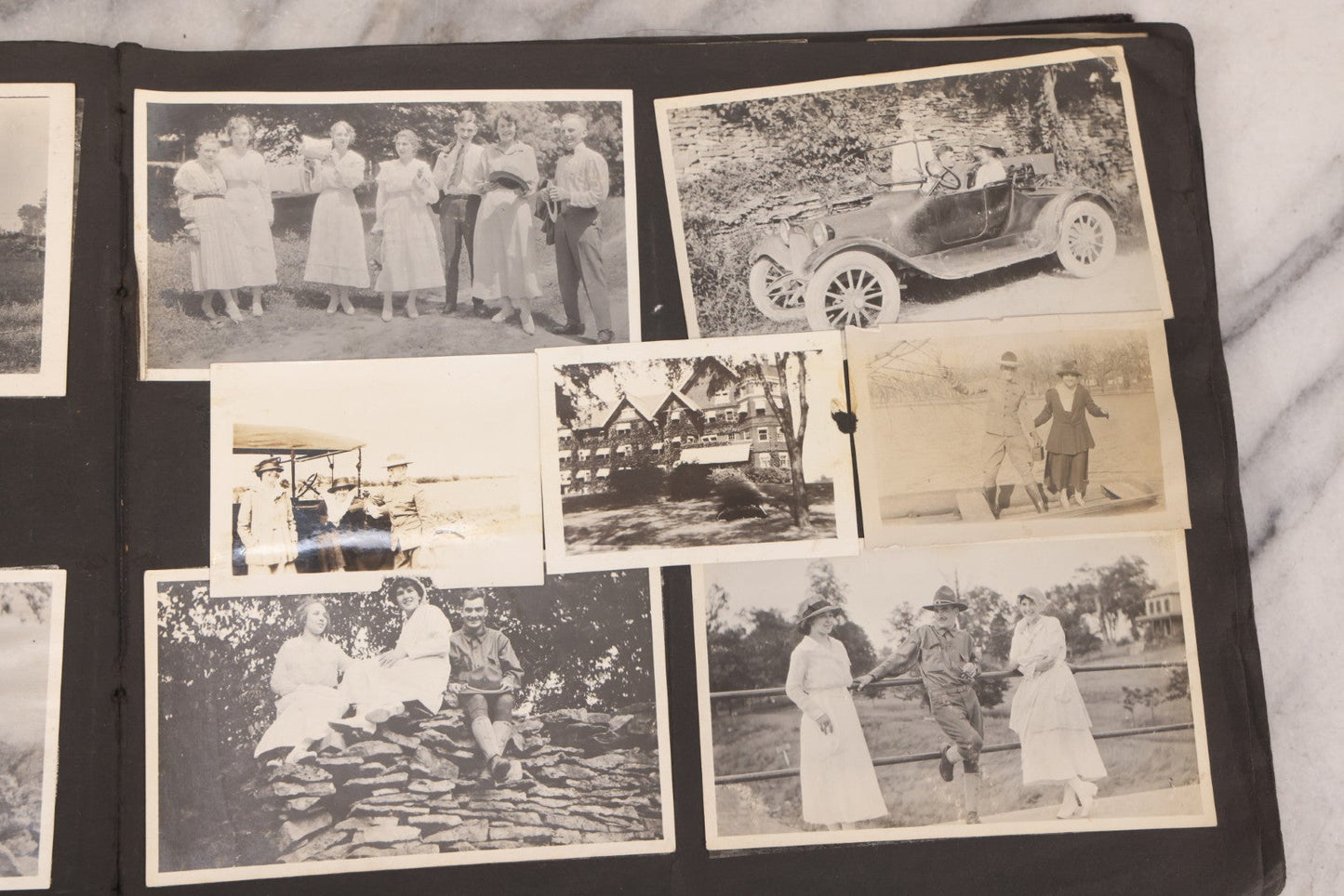 Lot 006 - Important Antique Snapshot Photo Album With 500+ Photographs Depicting American Life Leading Up To World War I, Ohio State University 1913, Great Flood Of 1913, Camp Taliaferro Flight Training, And European Service 1918
