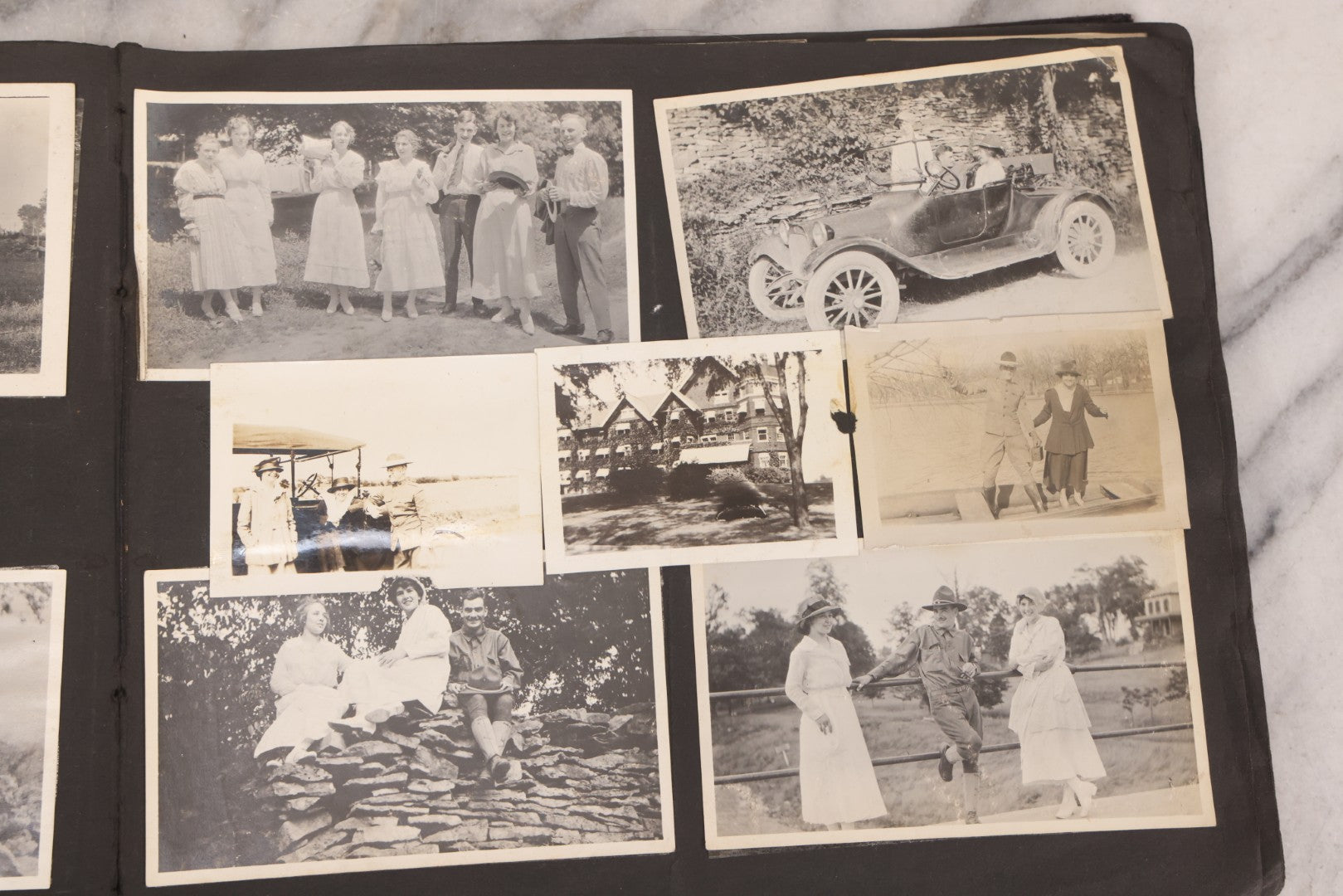 Lot 006 - Important Antique Snapshot Photo Album With 500+ Photographs Depicting American Life Leading Up To World War I, Ohio State University 1913, Great Flood Of 1913, Camp Taliaferro Flight Training, And European Service 1918