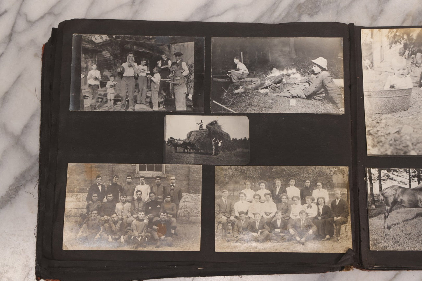 Lot 006 - Important Antique Snapshot Photo Album With 500+ Photographs Depicting American Life Leading Up To World War I, Ohio State University 1913, Great Flood Of 1913, Camp Taliaferro Flight Training, And European Service 1918