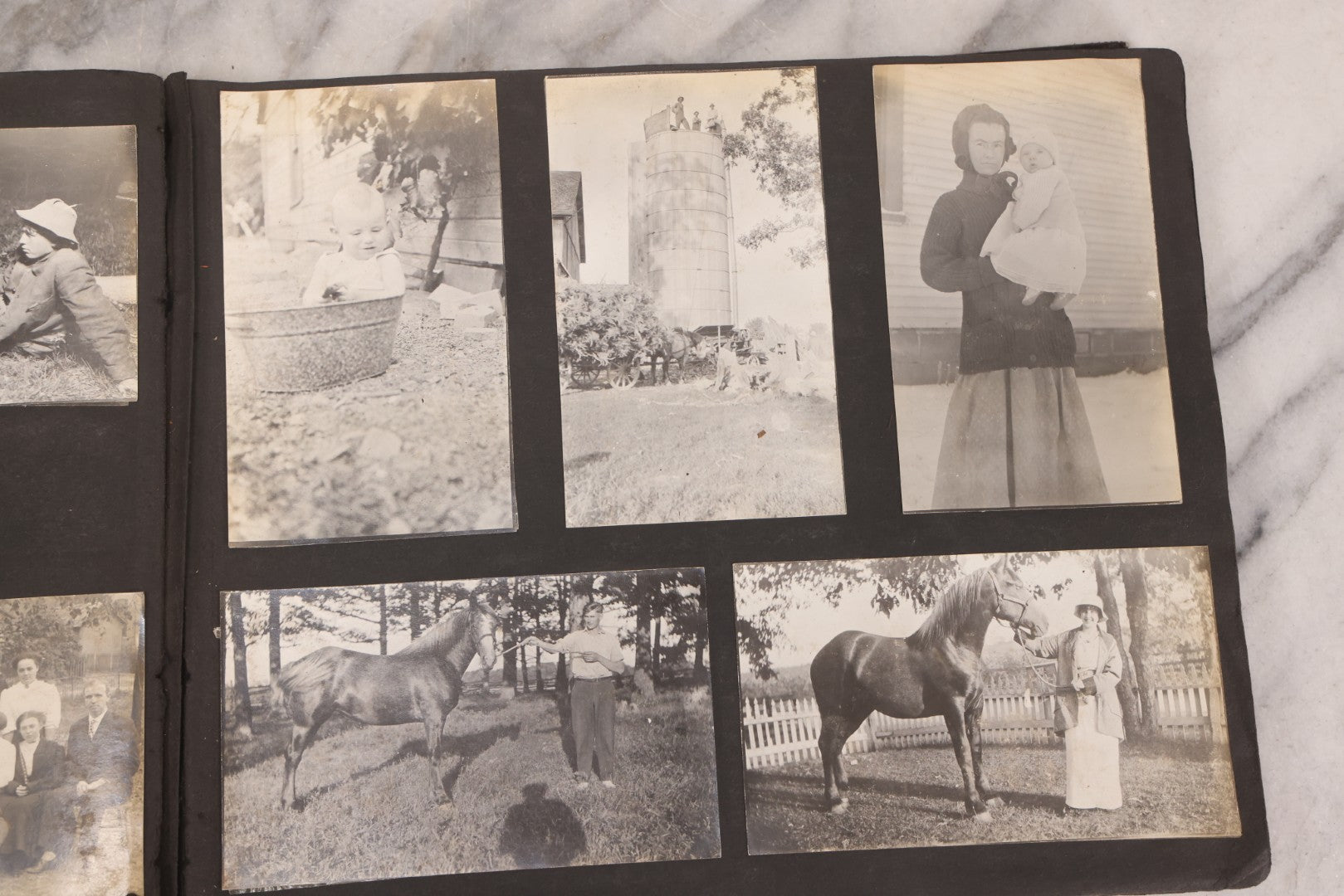 Lot 006 - Important Antique Snapshot Photo Album With 500+ Photographs Depicting American Life Leading Up To World War I, Ohio State University 1913, Great Flood Of 1913, Camp Taliaferro Flight Training, And European Service 1918