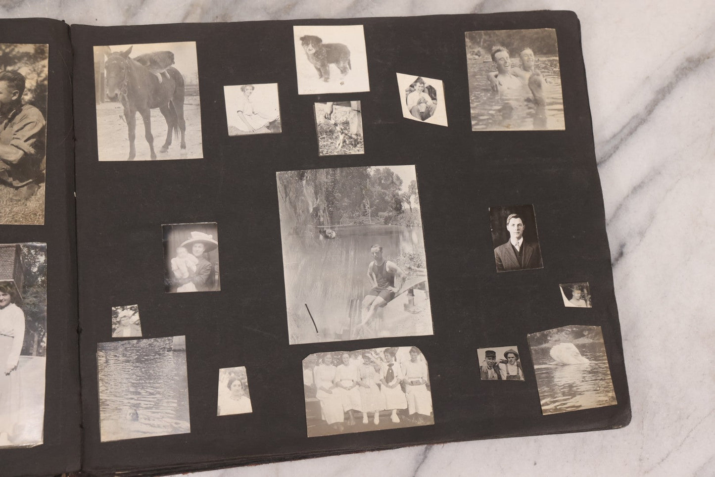 Lot 006 - Important Antique Snapshot Photo Album With 500+ Photographs Depicting American Life Leading Up To World War I, Ohio State University 1913, Great Flood Of 1913, Camp Taliaferro Flight Training, And European Service 1918