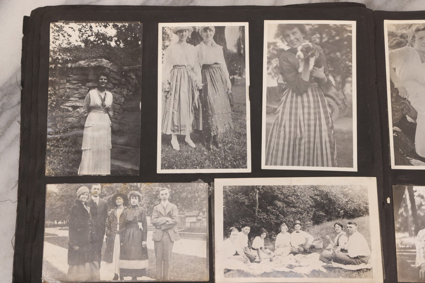 Lot 006 - Important Antique Snapshot Photo Album With 500+ Photographs Depicting American Life Leading Up To World War I, Ohio State University 1913, Great Flood Of 1913, Camp Taliaferro Flight Training, And European Service 1918