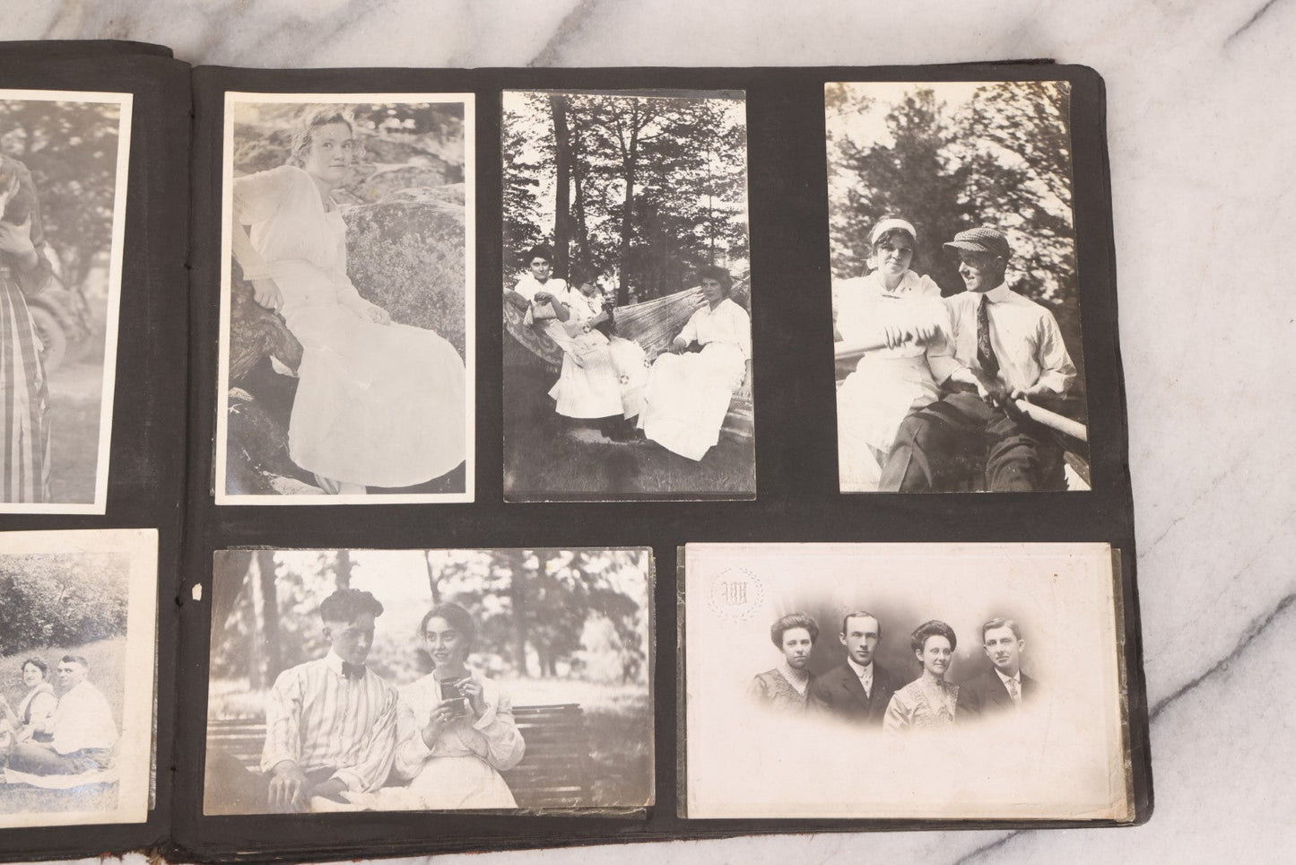 Lot 006 - Important Antique Snapshot Photo Album With 500+ Photographs Depicting American Life Leading Up To World War I, Ohio State University 1913, Great Flood Of 1913, Camp Taliaferro Flight Training, And European Service 1918