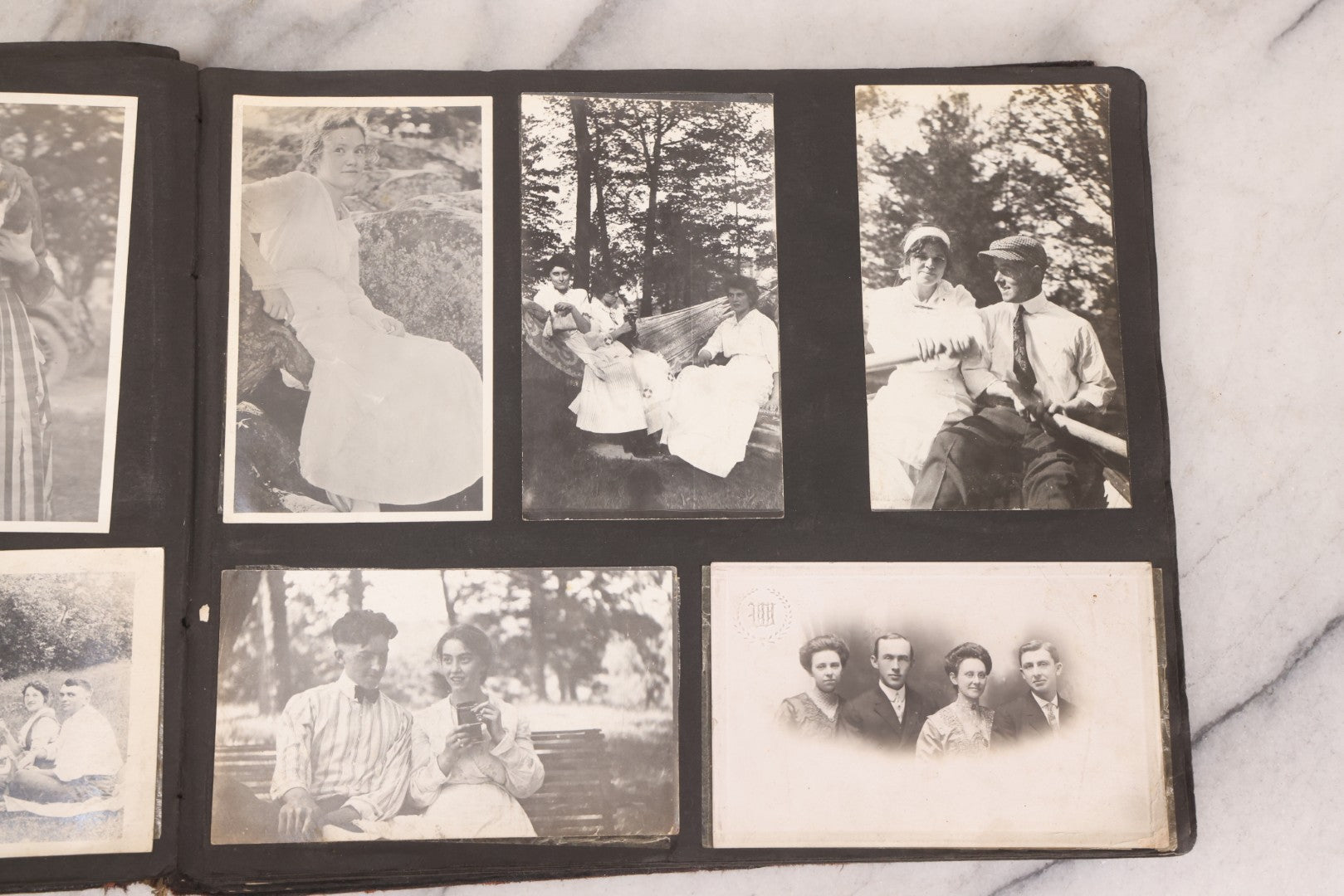 Lot 006 - Important Antique Snapshot Photo Album With 500+ Photographs Depicting American Life Leading Up To World War I, Ohio State University 1913, Great Flood Of 1913, Camp Taliaferro Flight Training, And European Service 1918