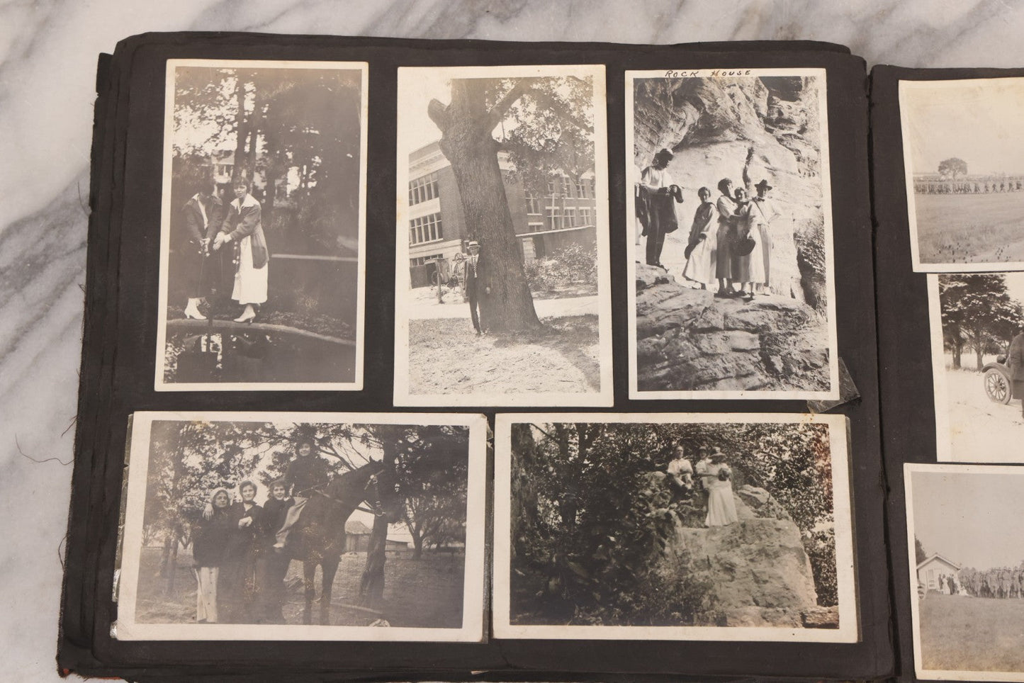 Lot 006 - Important Antique Snapshot Photo Album With 500+ Photographs Depicting American Life Leading Up To World War I, Ohio State University 1913, Great Flood Of 1913, Camp Taliaferro Flight Training, And European Service 1918
