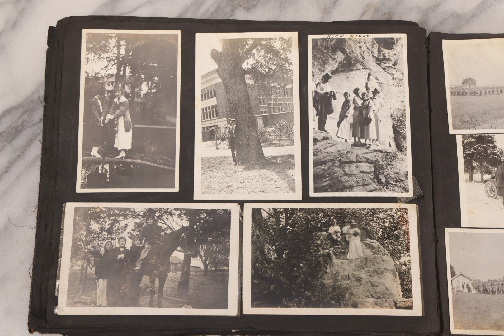 Lot 006 - Important Antique Snapshot Photo Album With 500+ Photographs Depicting American Life Leading Up To World War I, Ohio State University 1913, Great Flood Of 1913, Camp Taliaferro Flight Training, And European Service 1918