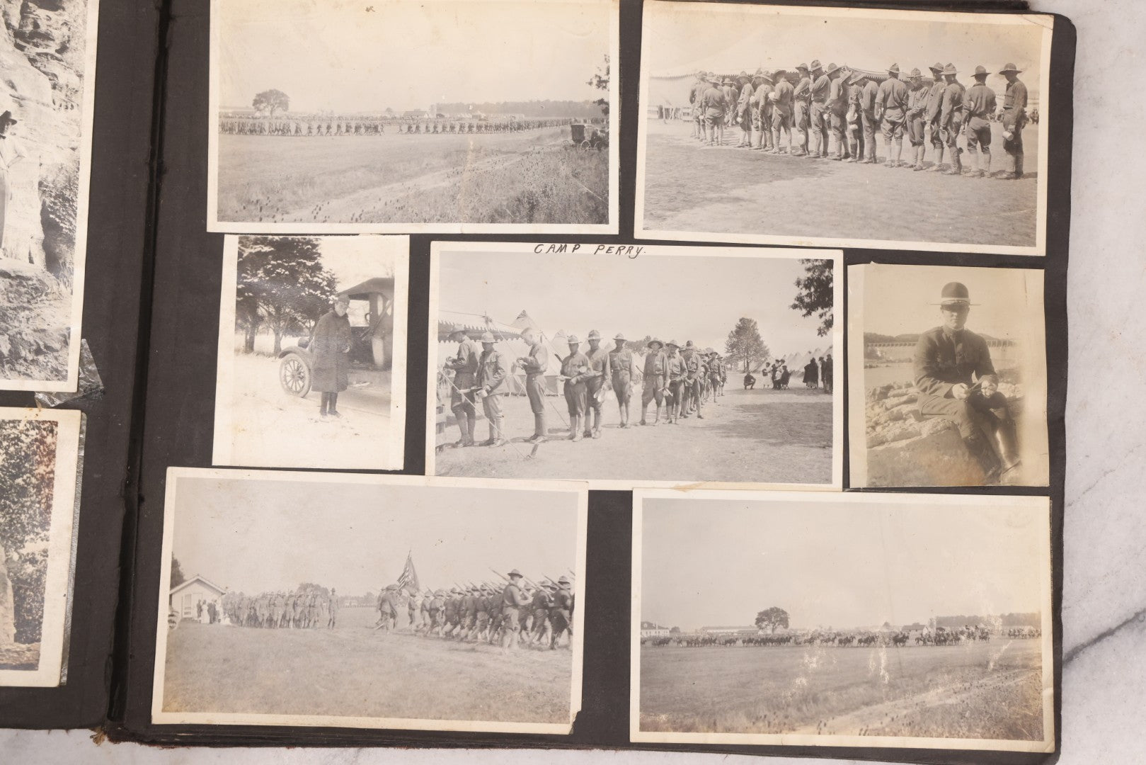 Lot 006 - Important Antique Snapshot Photo Album With 500+ Photographs Depicting American Life Leading Up To World War I, Ohio State University 1913, Great Flood Of 1913, Camp Taliaferro Flight Training, And European Service 1918