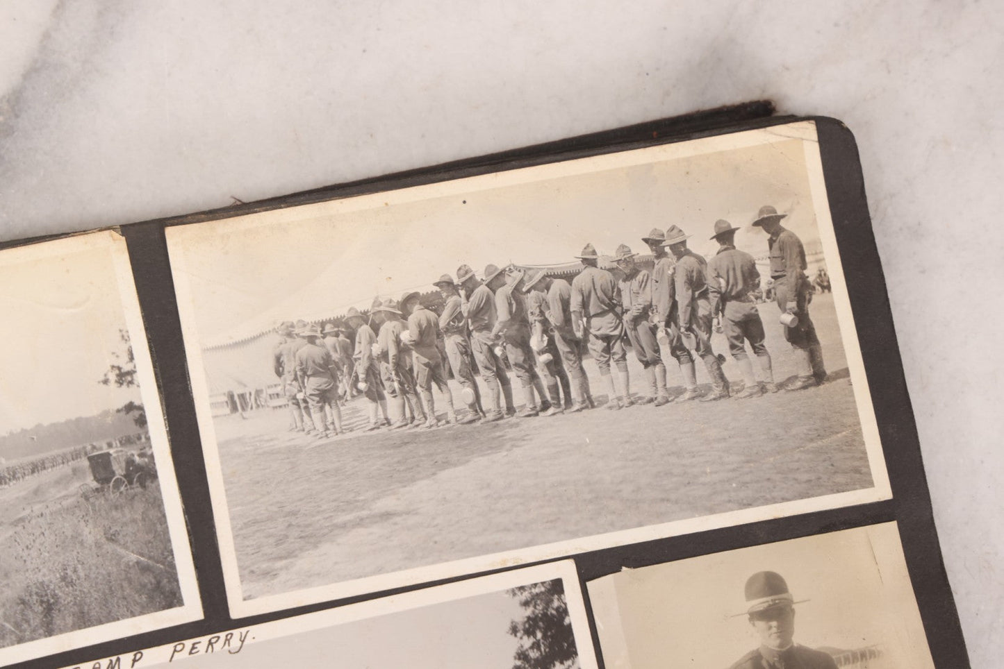 Lot 006 - Important Antique Snapshot Photo Album With 500+ Photographs Depicting American Life Leading Up To World War I, Ohio State University 1913, Great Flood Of 1913, Camp Taliaferro Flight Training, And European Service 1918