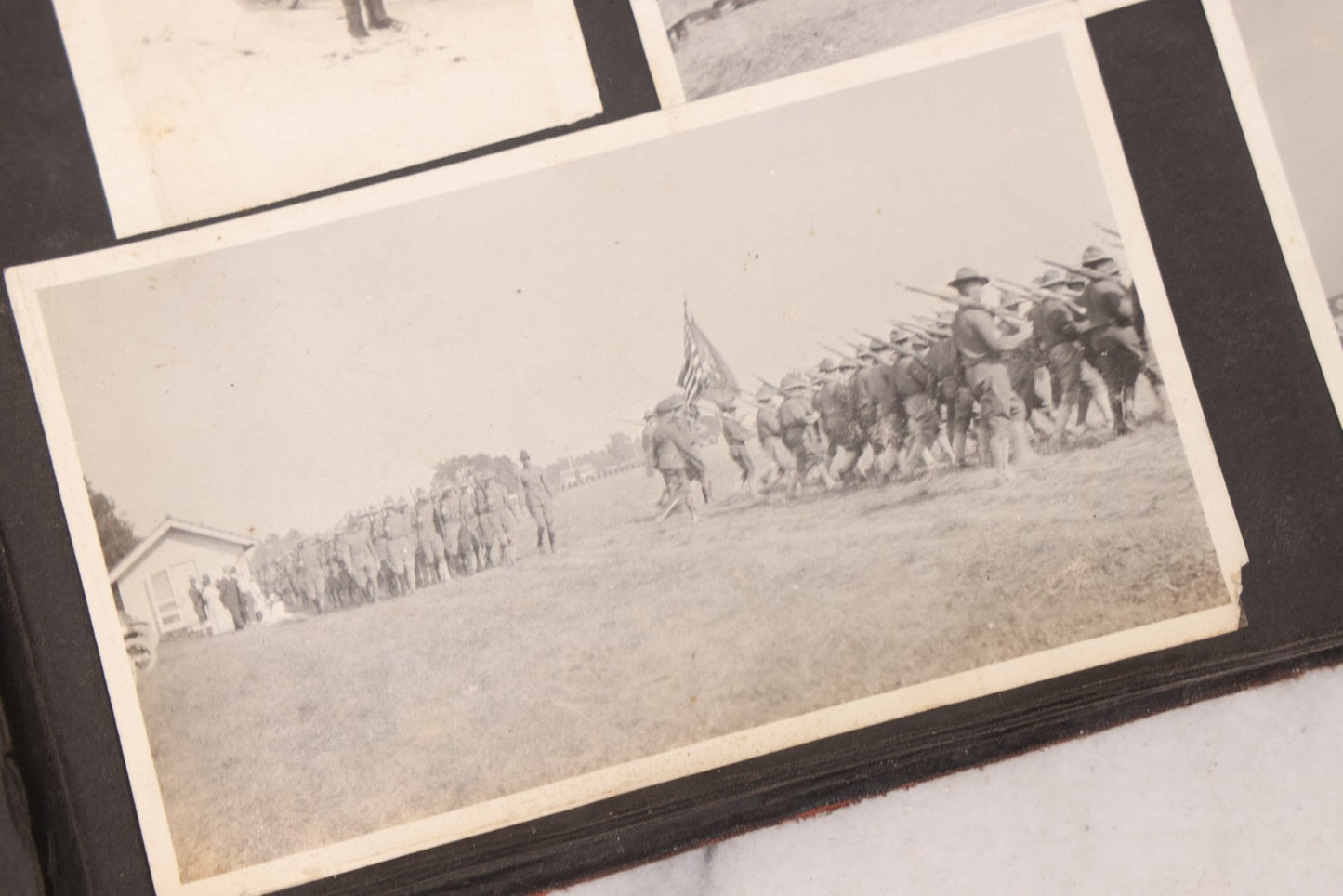 Lot 006 - Important Antique Snapshot Photo Album With 500+ Photographs Depicting American Life Leading Up To World War I, Ohio State University 1913, Great Flood Of 1913, Camp Taliaferro Flight Training, And European Service 1918